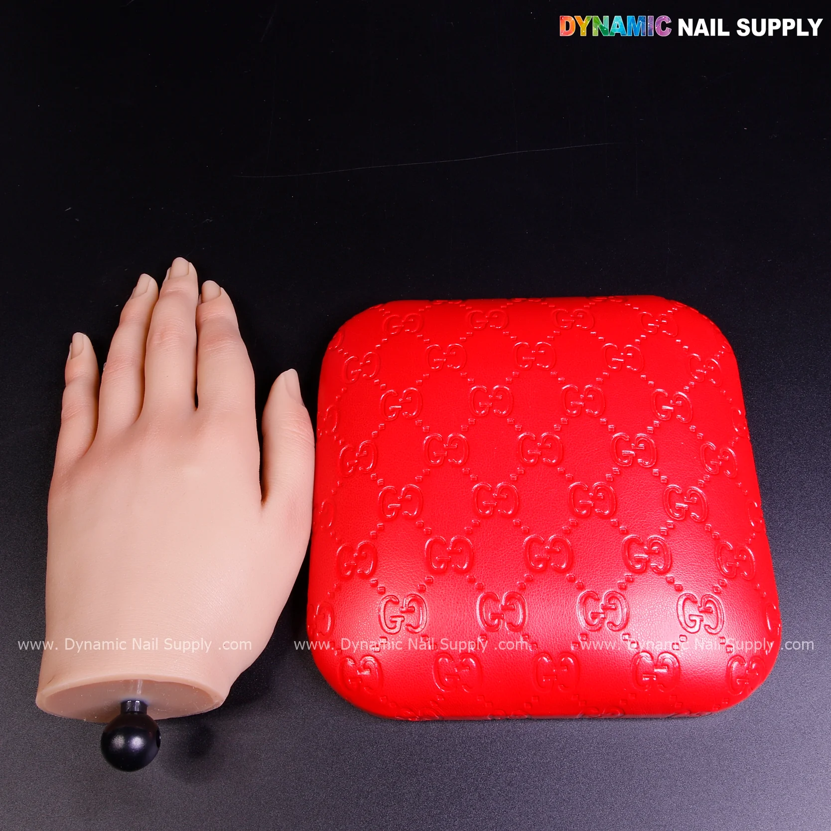 (Red GC Engrave) Leather Elbow Pillow Pad Arm Rest Support for Manicure Nail Desk - Image 8