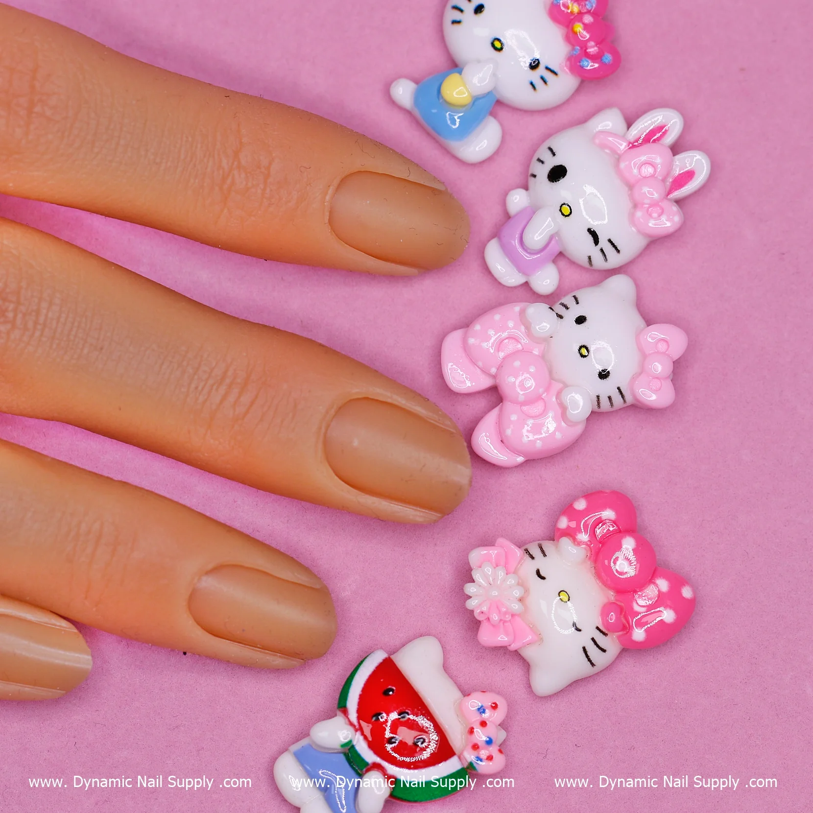 10 pcs Hello Kitty Charm set (Cat Logo) Nail Charms for Nails Art Designs - Image 3