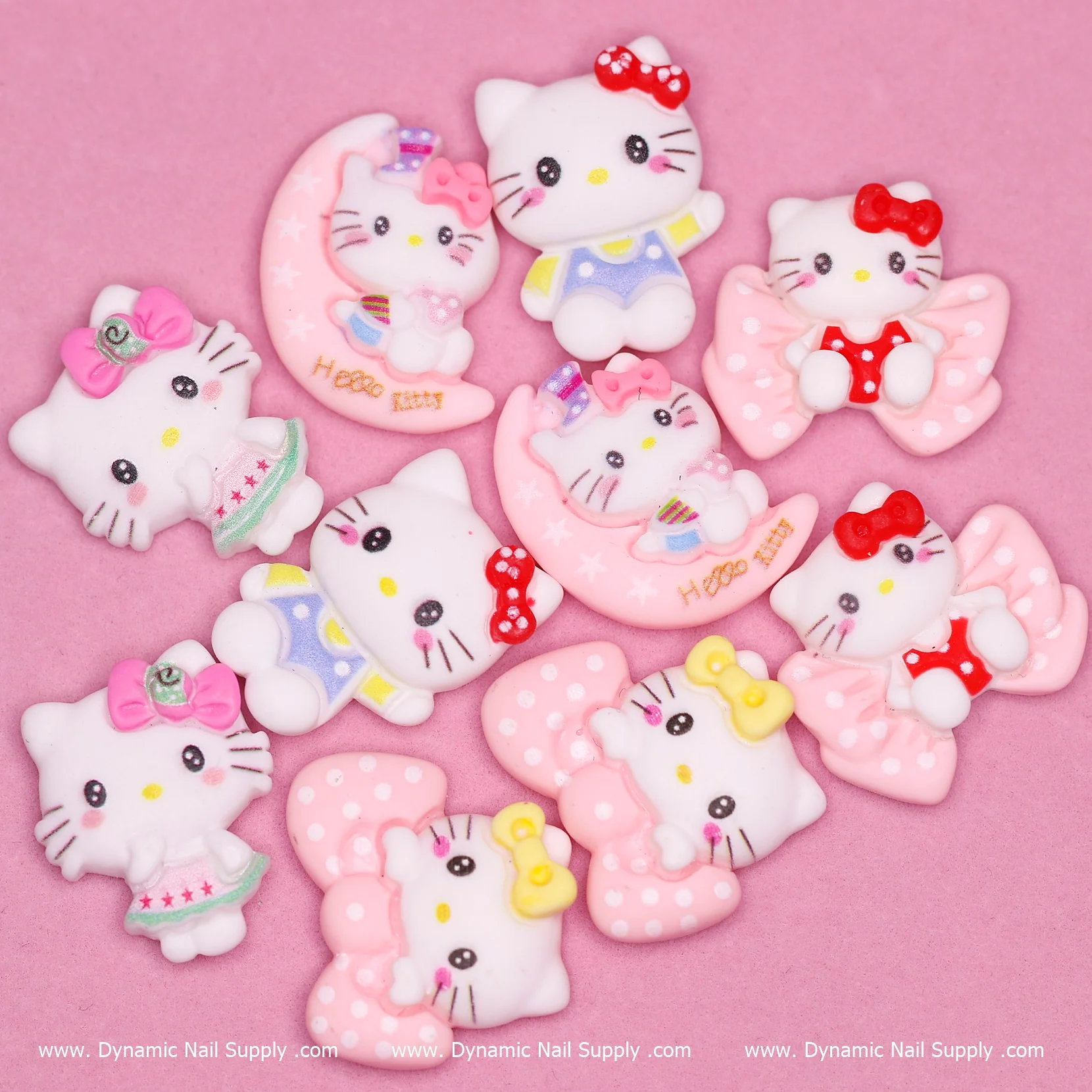 10 pcs Hello Kitty Charm set (Cute Cat) for Nails Art Designs - Image 3