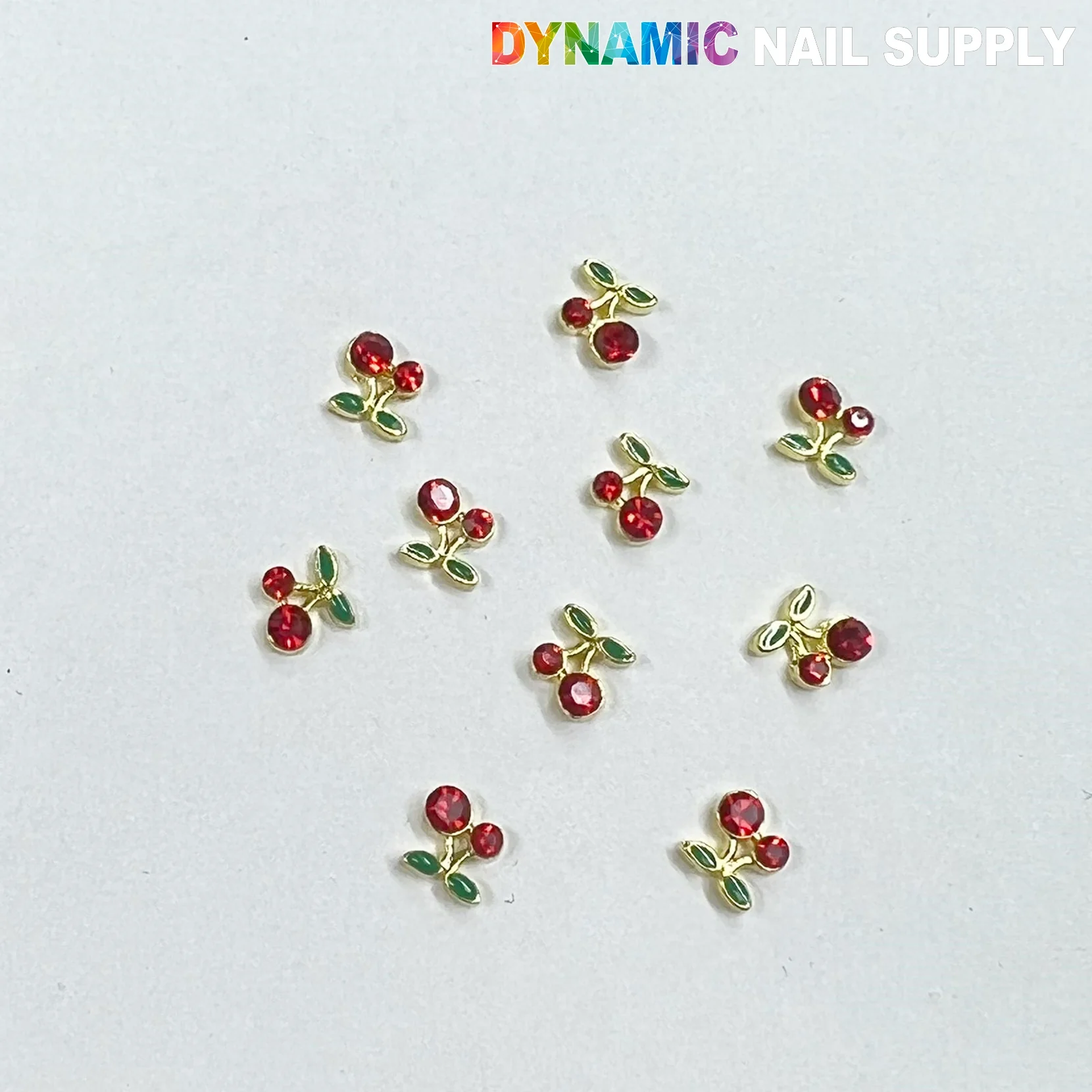 10 pcs Small Red Cherry Charms for Nails Art Designer - Image 2