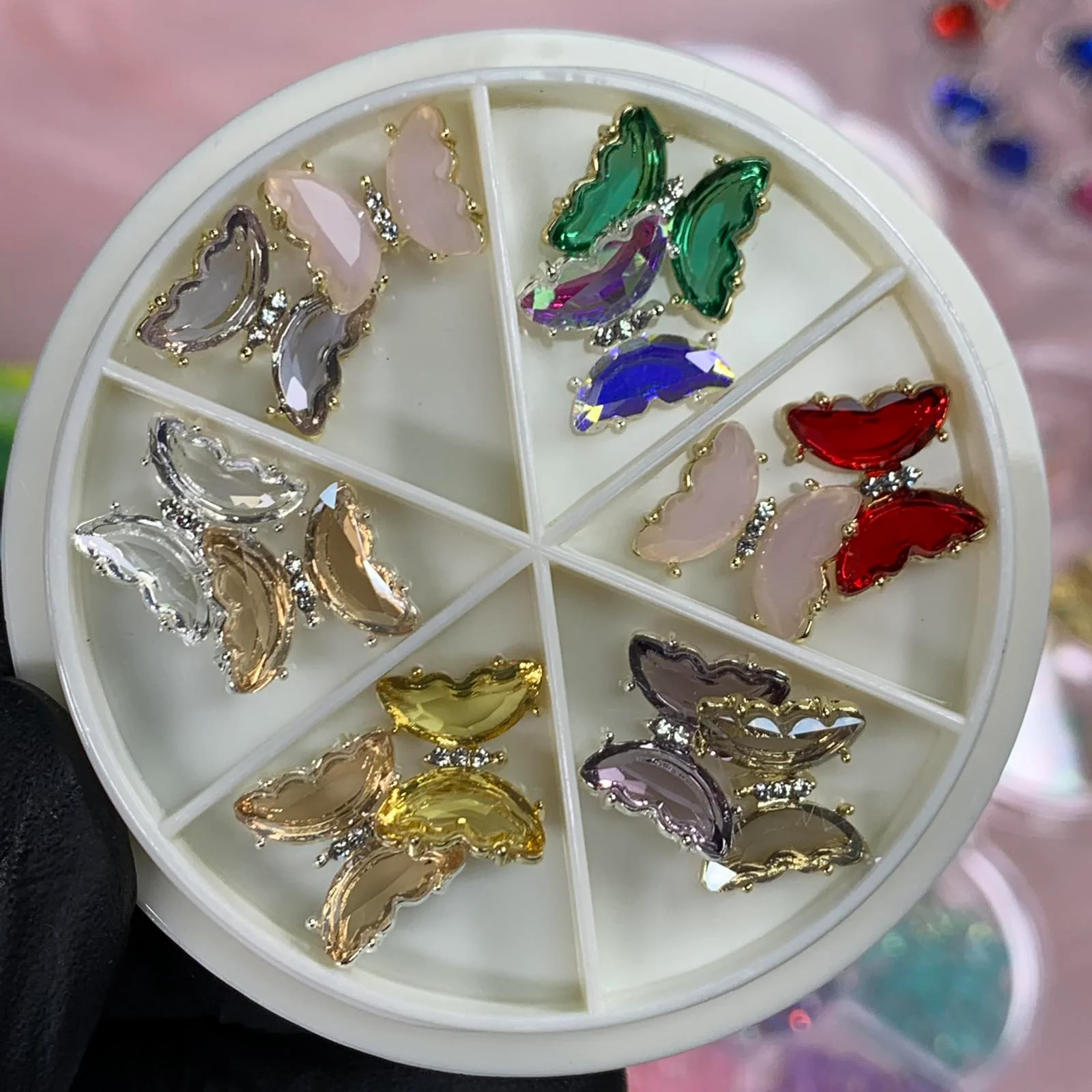 12 pcs Butterfly Rhinestone Charms for Nails Art Designer - Image 6