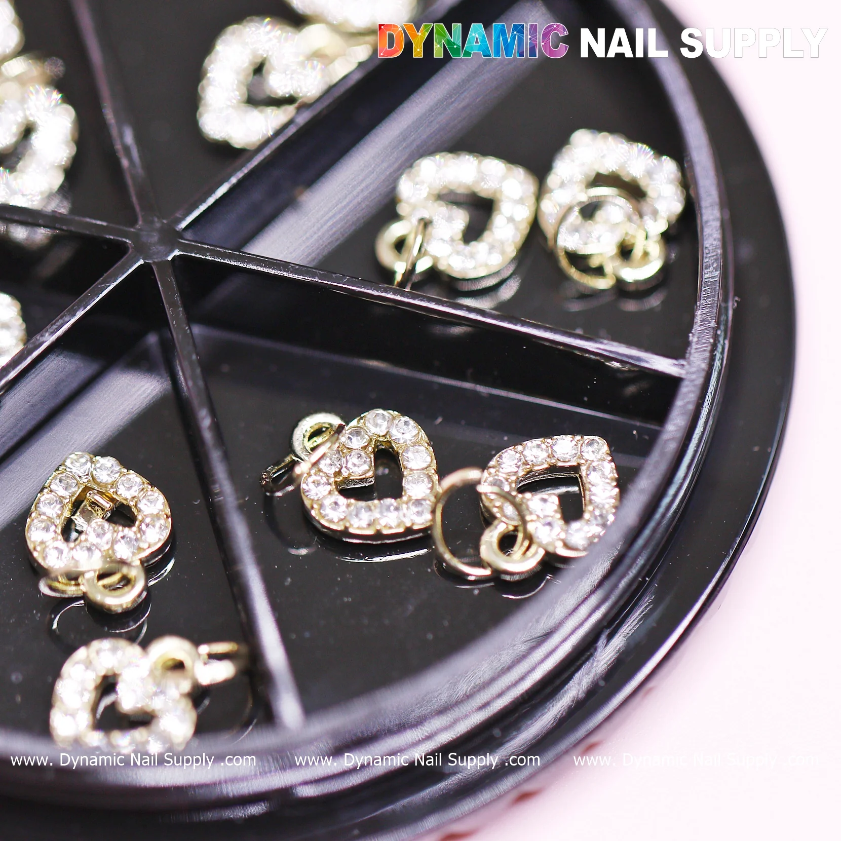 12 pcs Heart Shaped Dangles Charms for Nails designer - Image 2