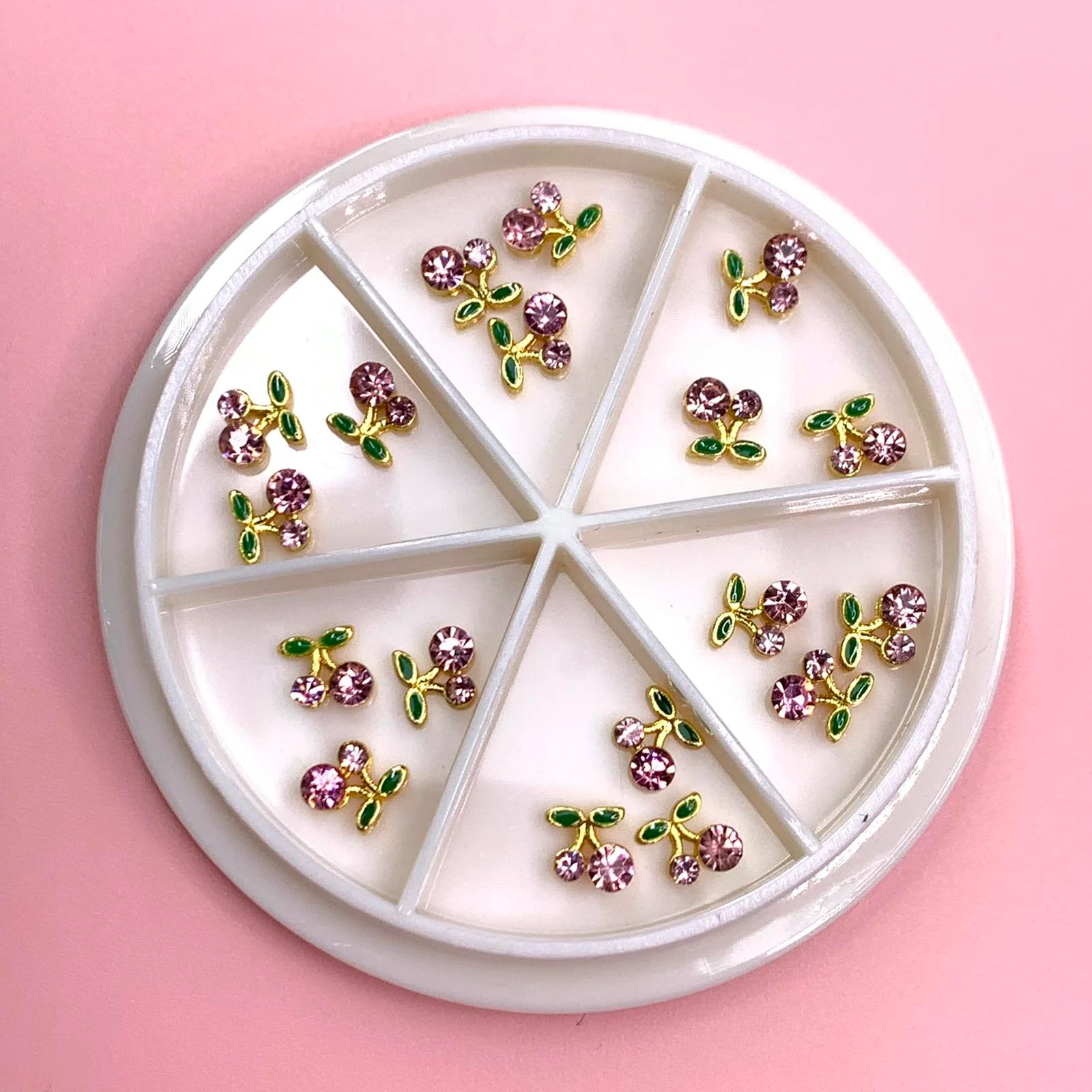 18 pcs Pink Cherry Nail Charms (Small size)