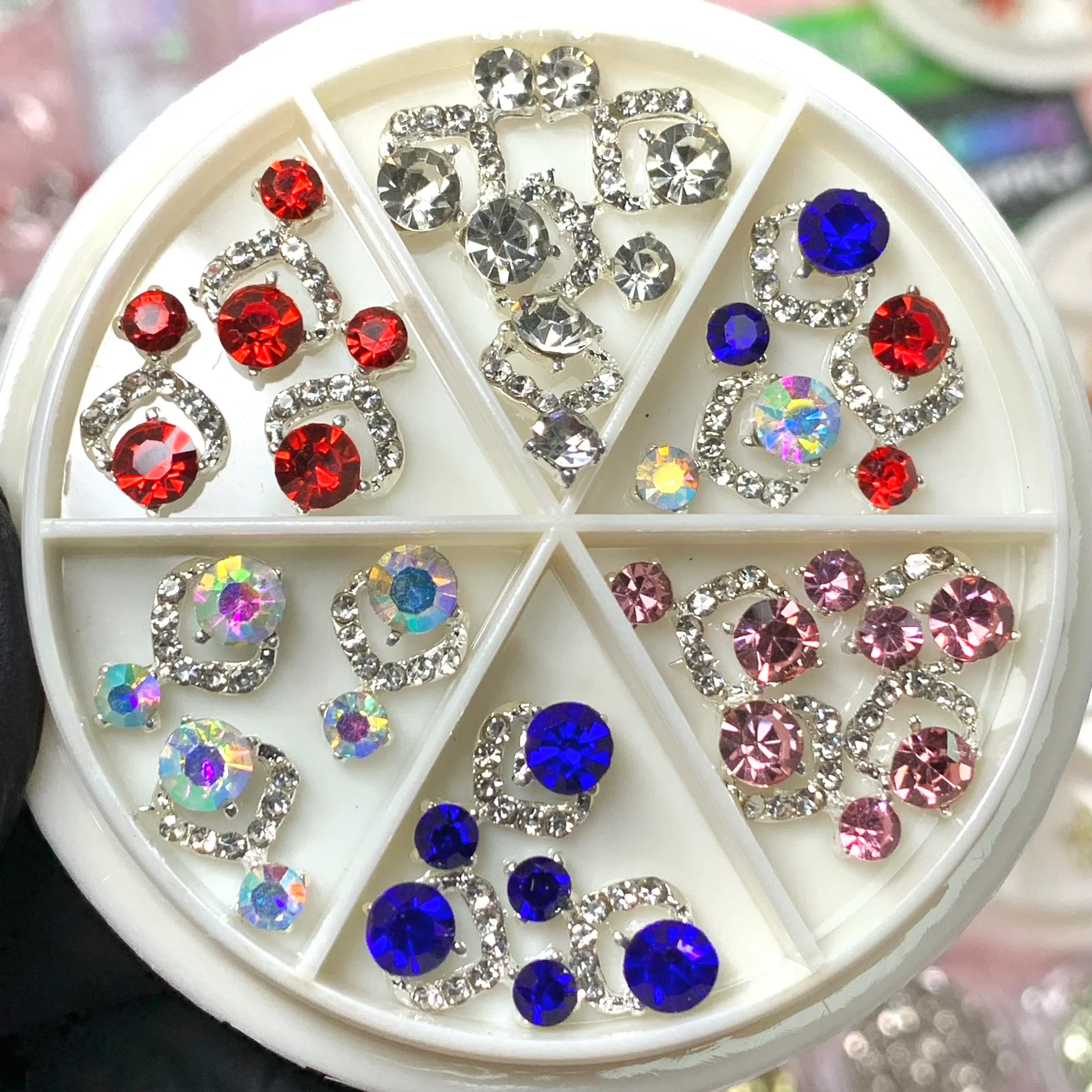 20 pcs Luxury 3D Nail Charms for Christmas design nails (Red, Blue, Pink, AB, Silver) - Image 4