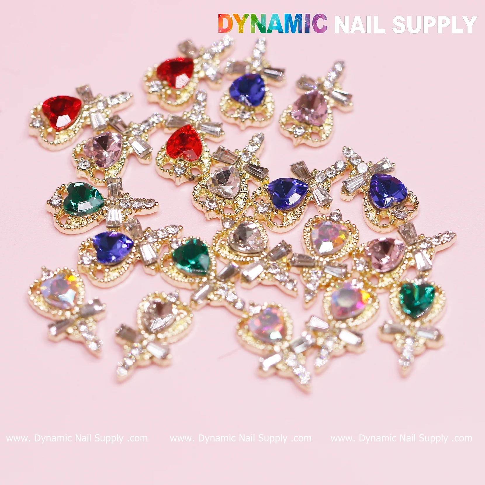 20 pcs Magic Wand with Heart rhinestones Charm (Mixed Colors) for Valentines Nails Design - Image 16