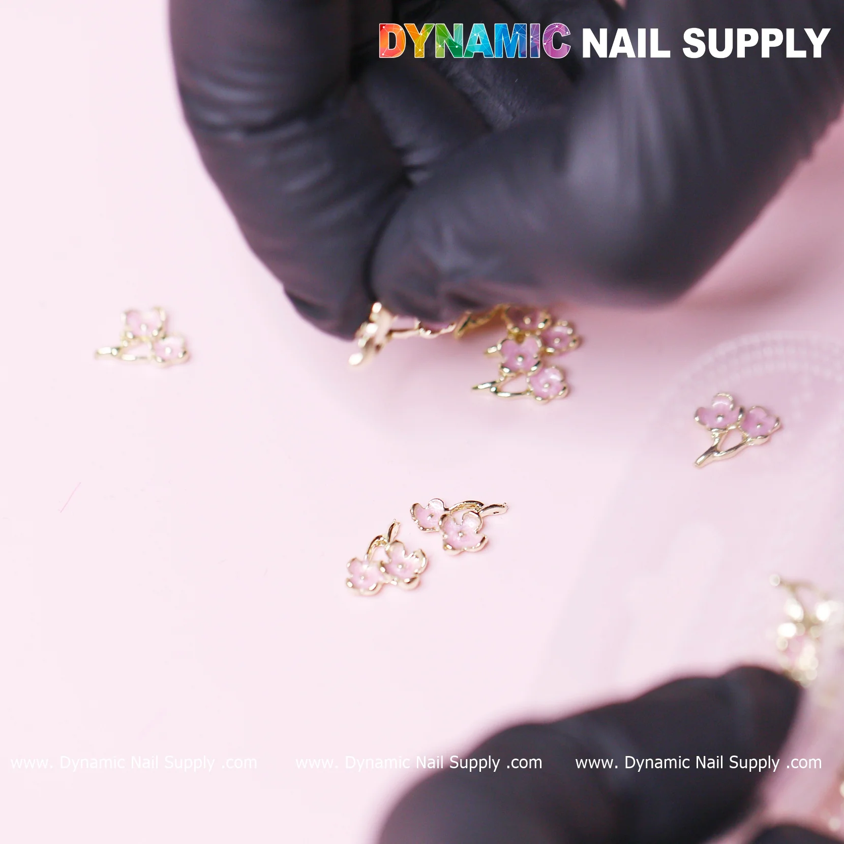 20 pcs Pink Cherry Blossom Flower Charms for Valentines Nails Design - Image 2