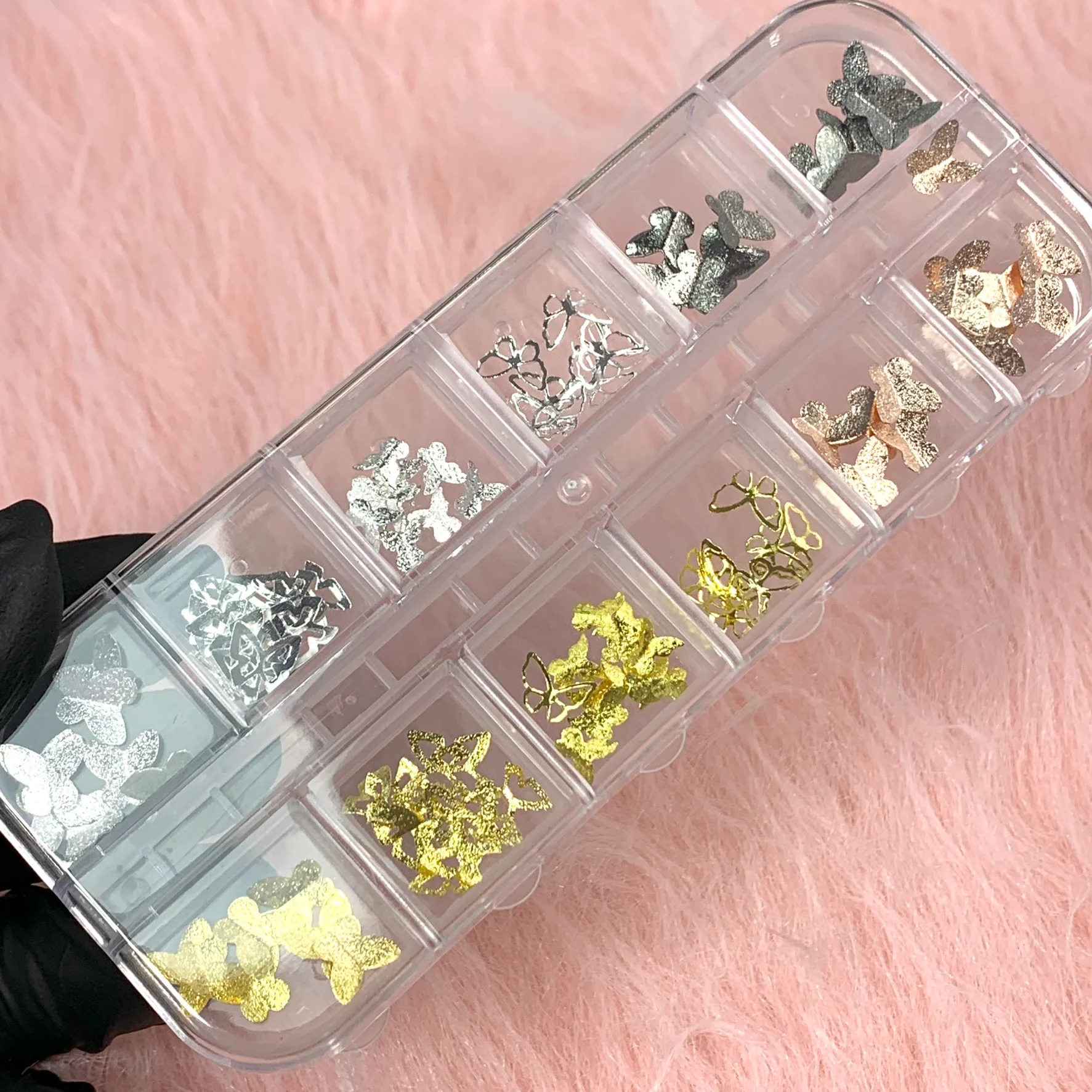 3D Butterfly Charms and Sequins set for nails art design - Image 2