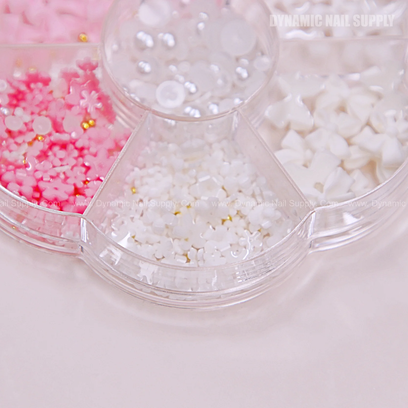 3D Flower White Pink Resin Bow Pearl Gold Bead Nail Charm Set Colorful Gems Decorations - Image 5