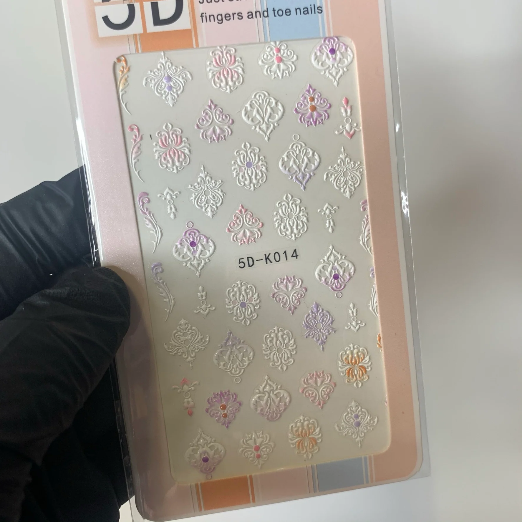 3D white flower and pattern stickers for spring season (Stickers for nails art design) - Image 3