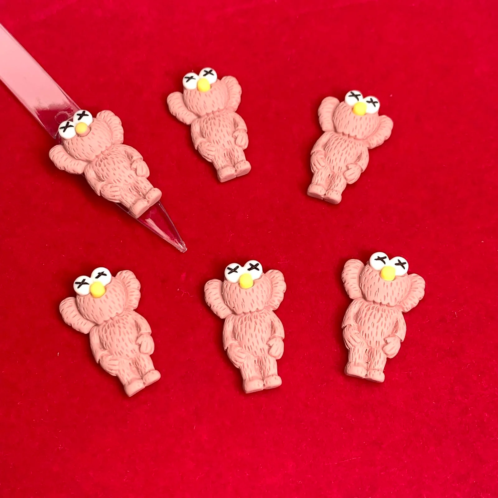 6 pcs KAWS Nail Designer Charms (Pallet Slipper Pink) - Image 2