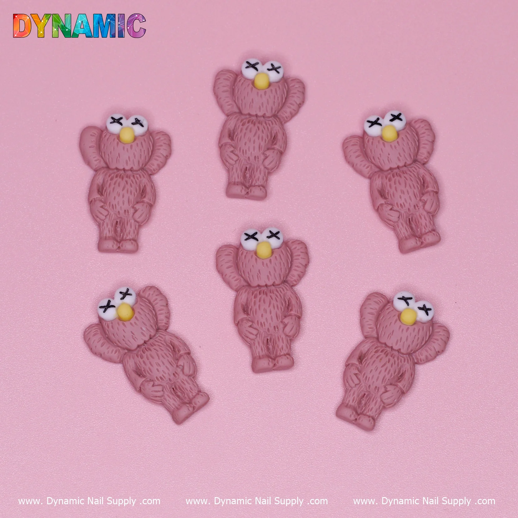 6 pcs KAWS Nail Designer Charms (Pallet Slipper Pink) - Image 3