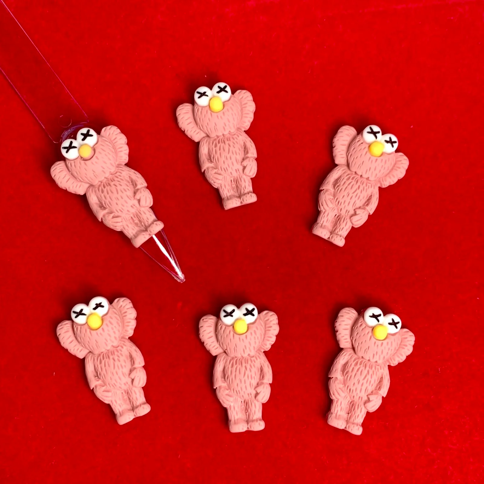 6 pcs KAWS Nail Designer Charms (Pallet Slipper Pink) - Image 5
