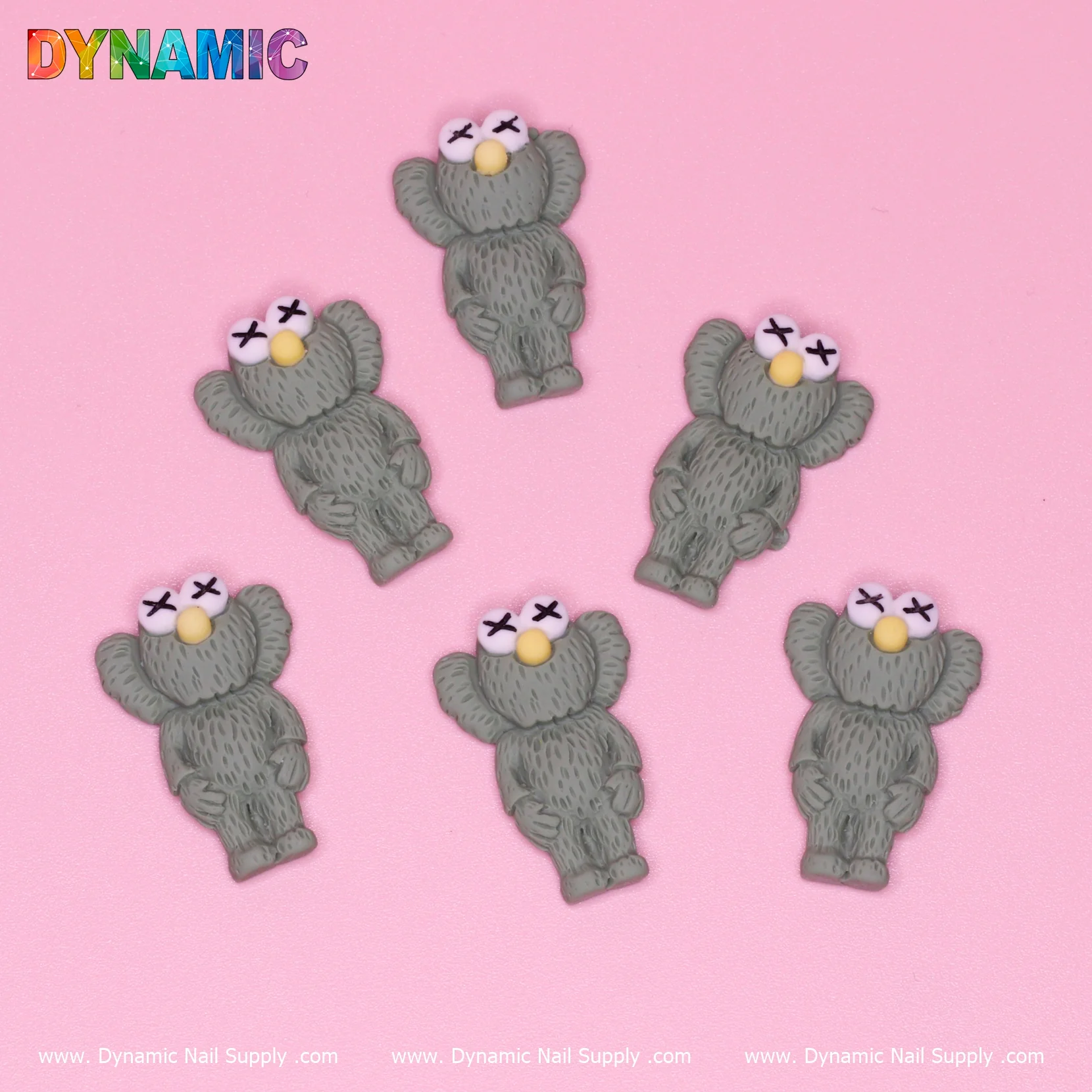 6 pcs KAWS Nail Designer Charms (Army Green) - Image 2