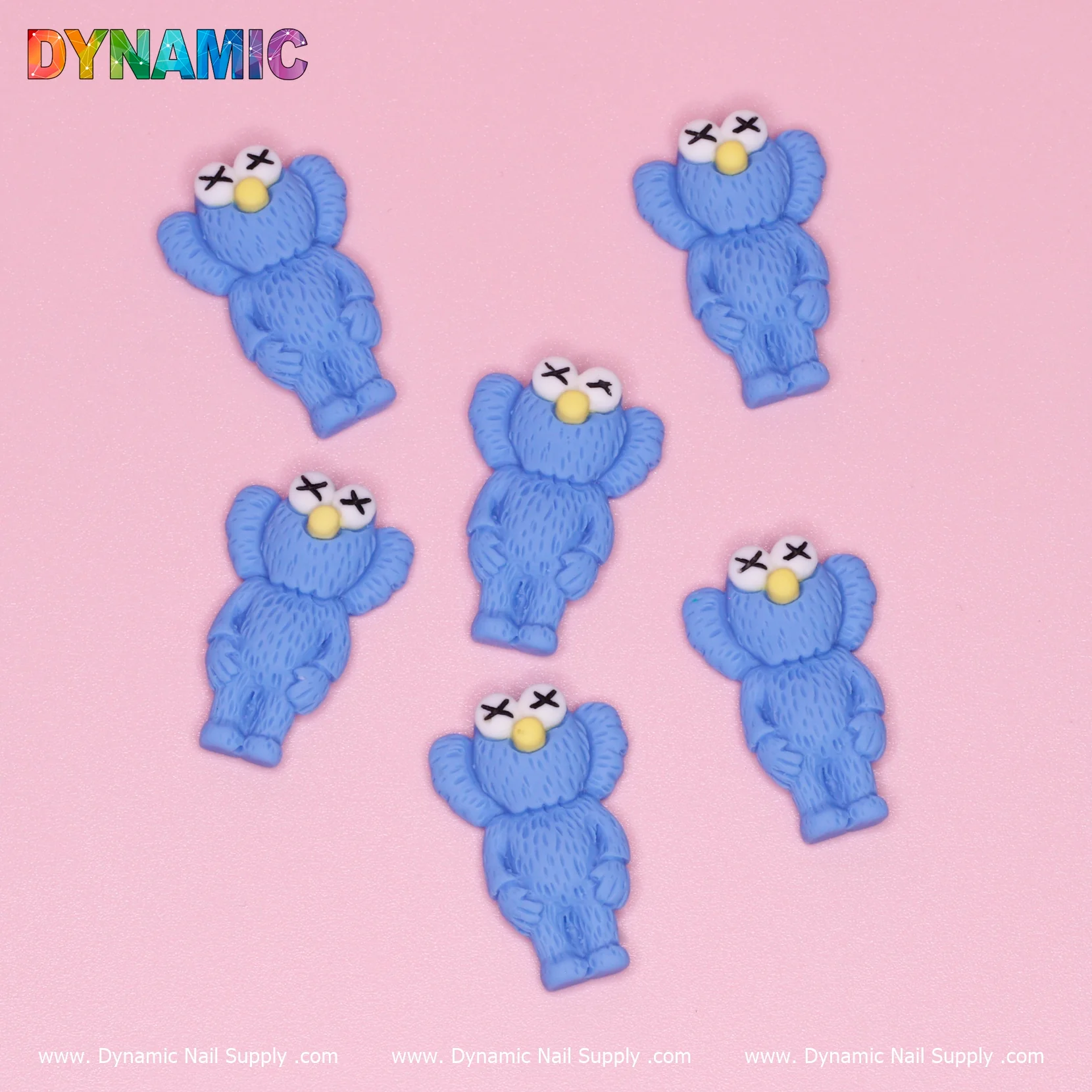 6 pcs KAWS Nail Designer Charms (Blue) - Image 2