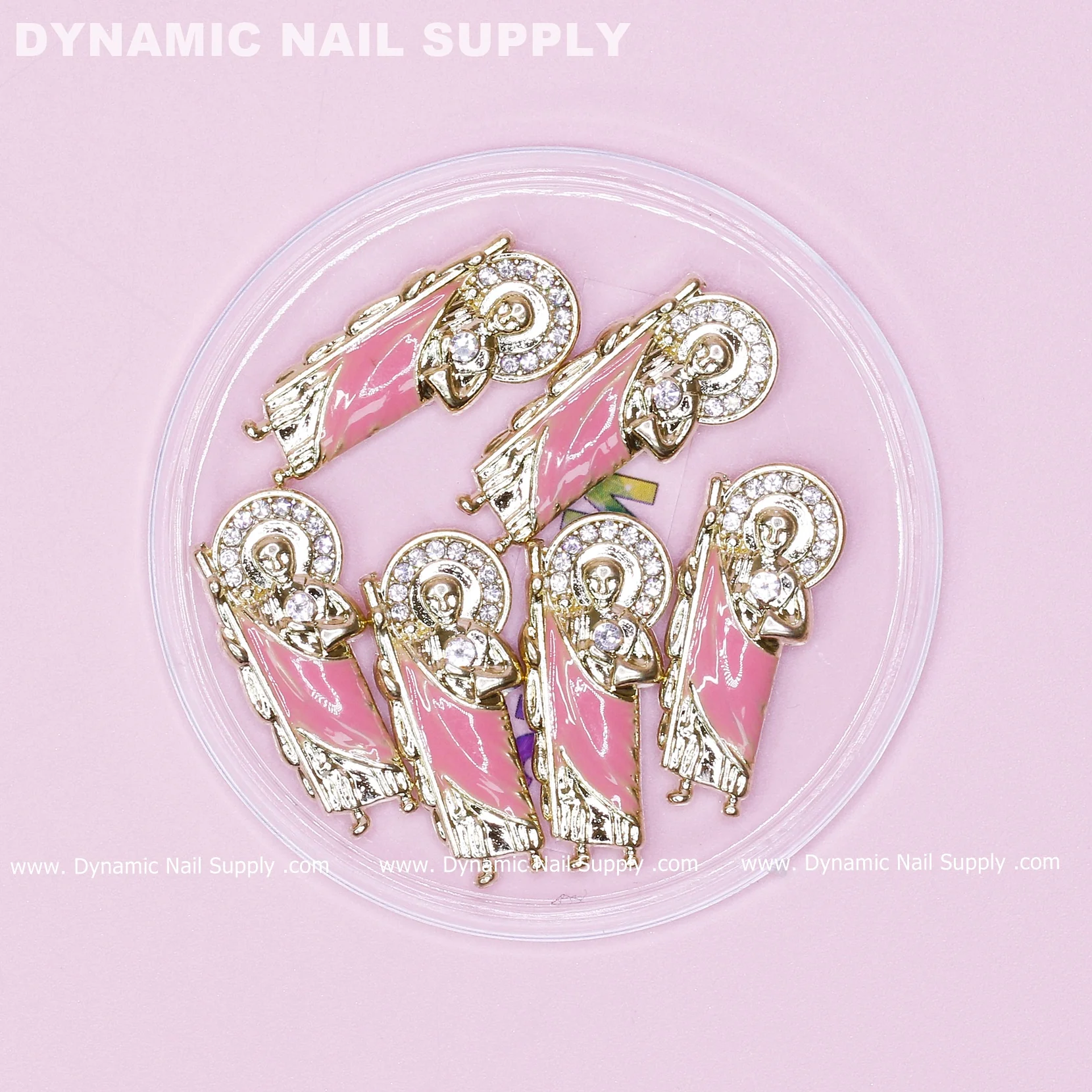 6 pcs San Judas Charms (Pink accent) for Nail Art Designer - Image 4