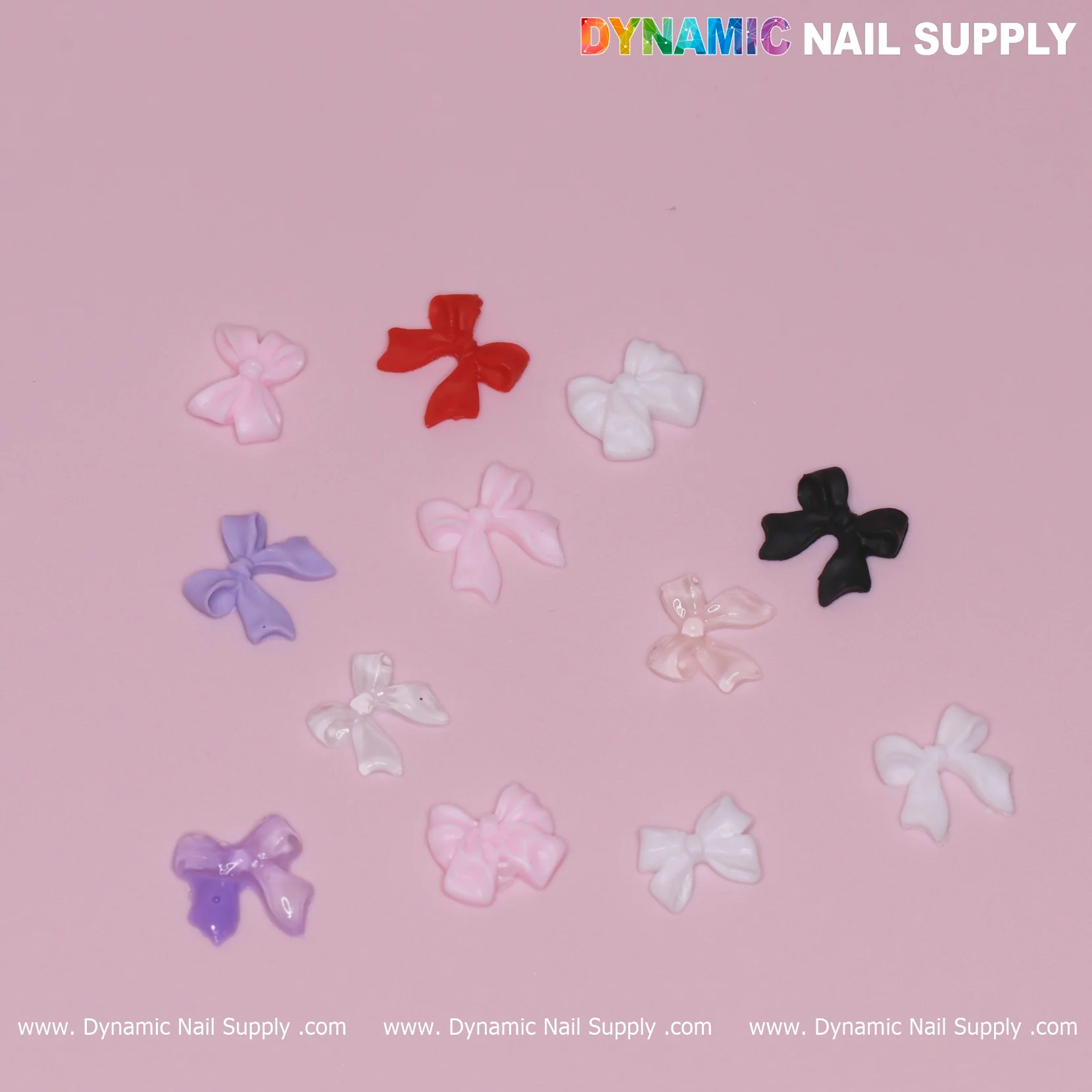 60 pcs Mixed Colors Resin Bows Charm for Nails Art Design - Image 6