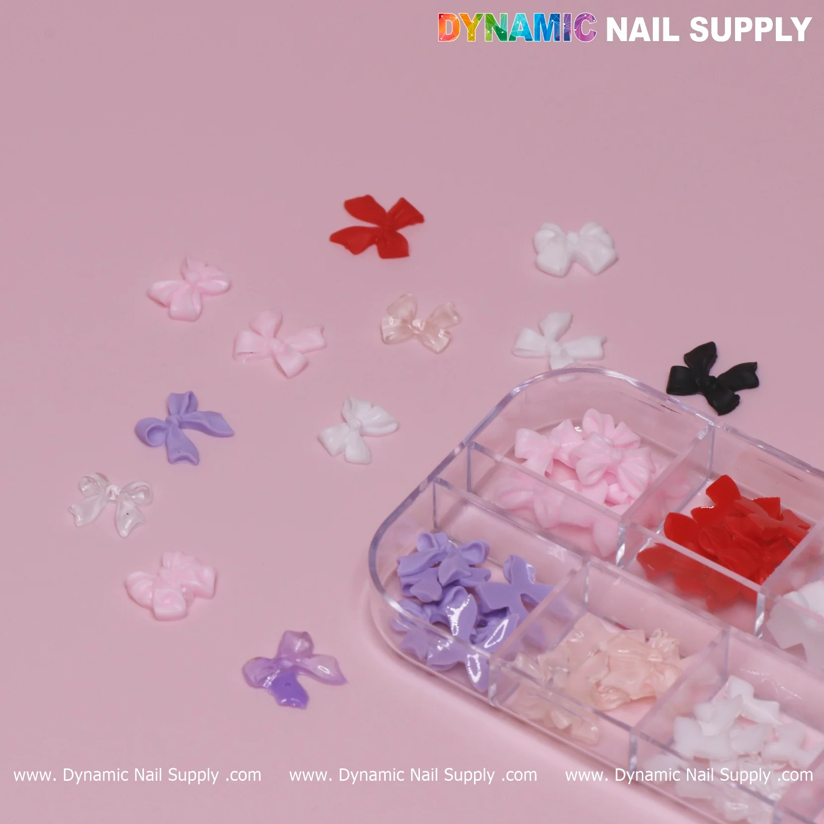 60 pcs Mixed Colors Resin Bows Charm for Nails Art Design - Image 7