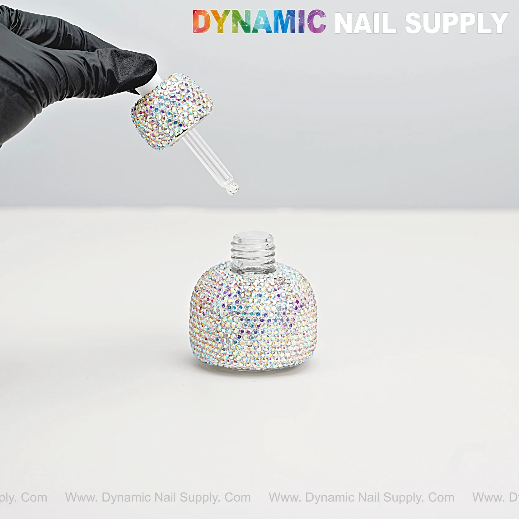 AB Rhinestone Refillable Leakproof Cap Dropper Bottle for Cuticle Oil, Liquid, Essential Oil - Image 6