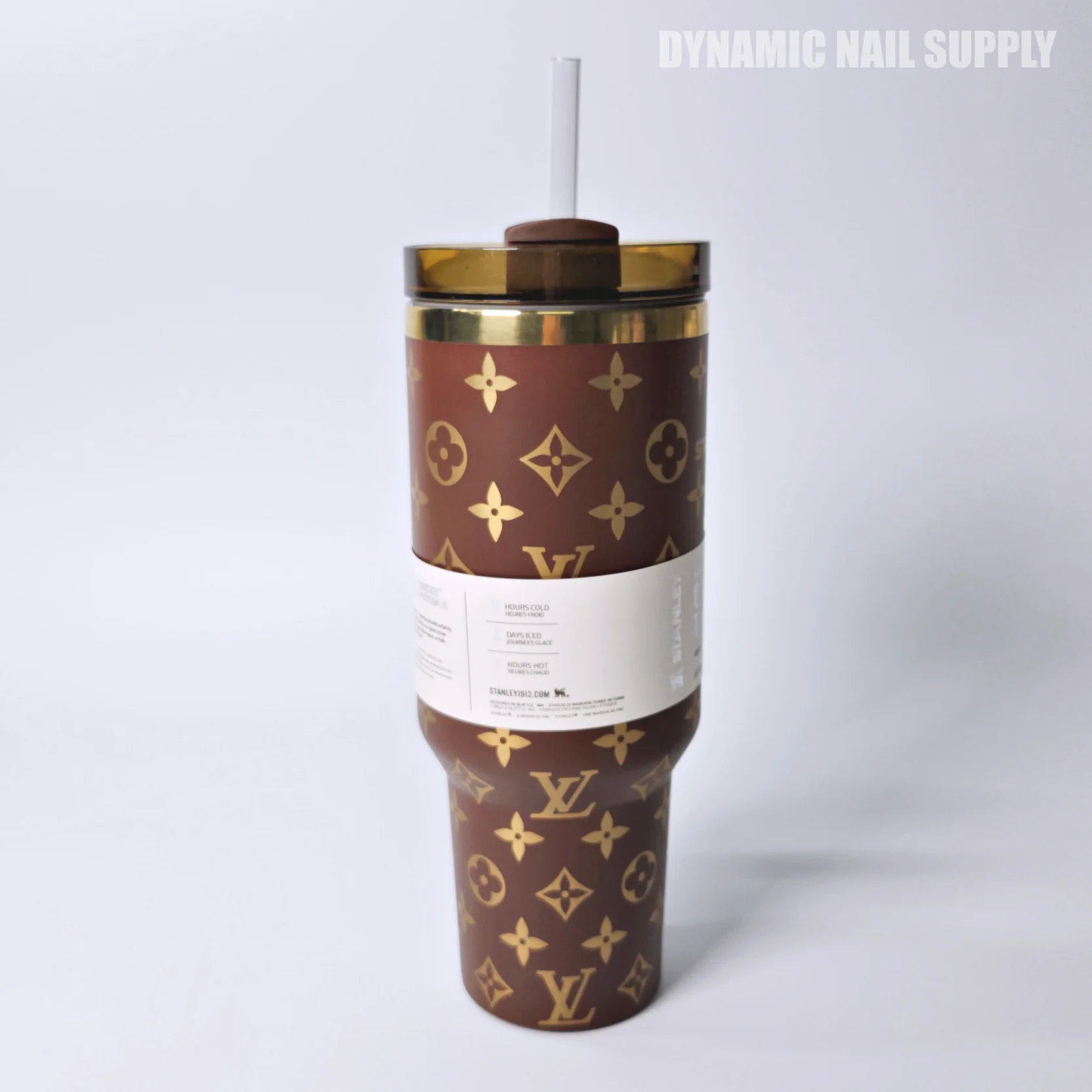 (Brand Logo Light Brown) Stainless Steel Tumbler (40oz) - Image 3