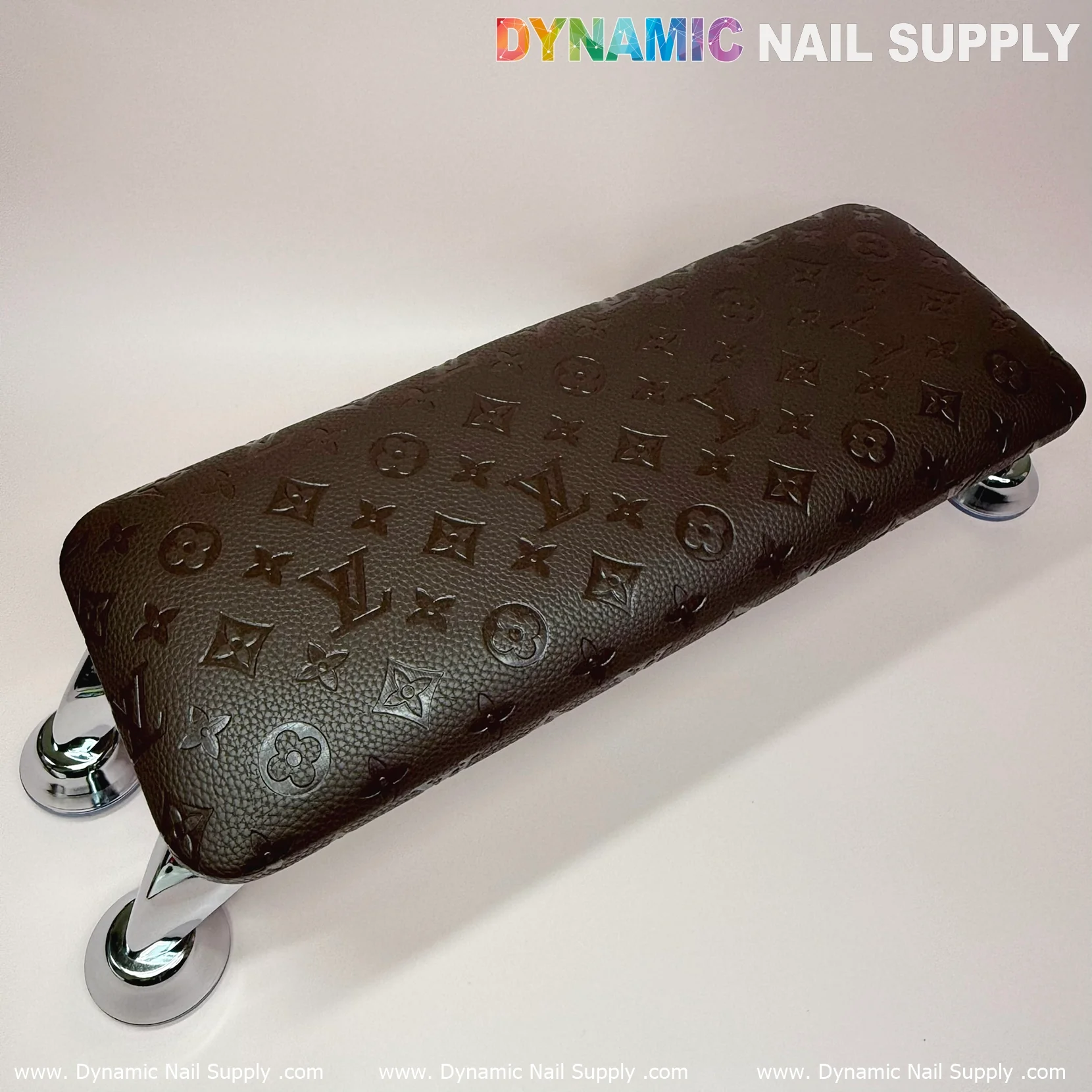 (Brown LV Pattern) Leather ArmRest with Pillow Cushion for Manicure Pedicure (Reposabrazos Para Manicura) - Image 4