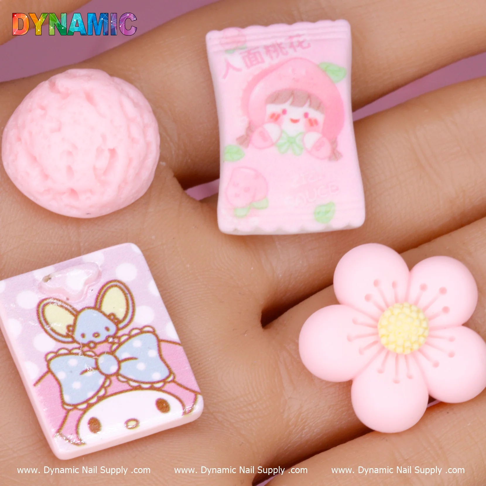 Bundle of Pinky Cute Candy Cartoon Nail Charms - Image 2