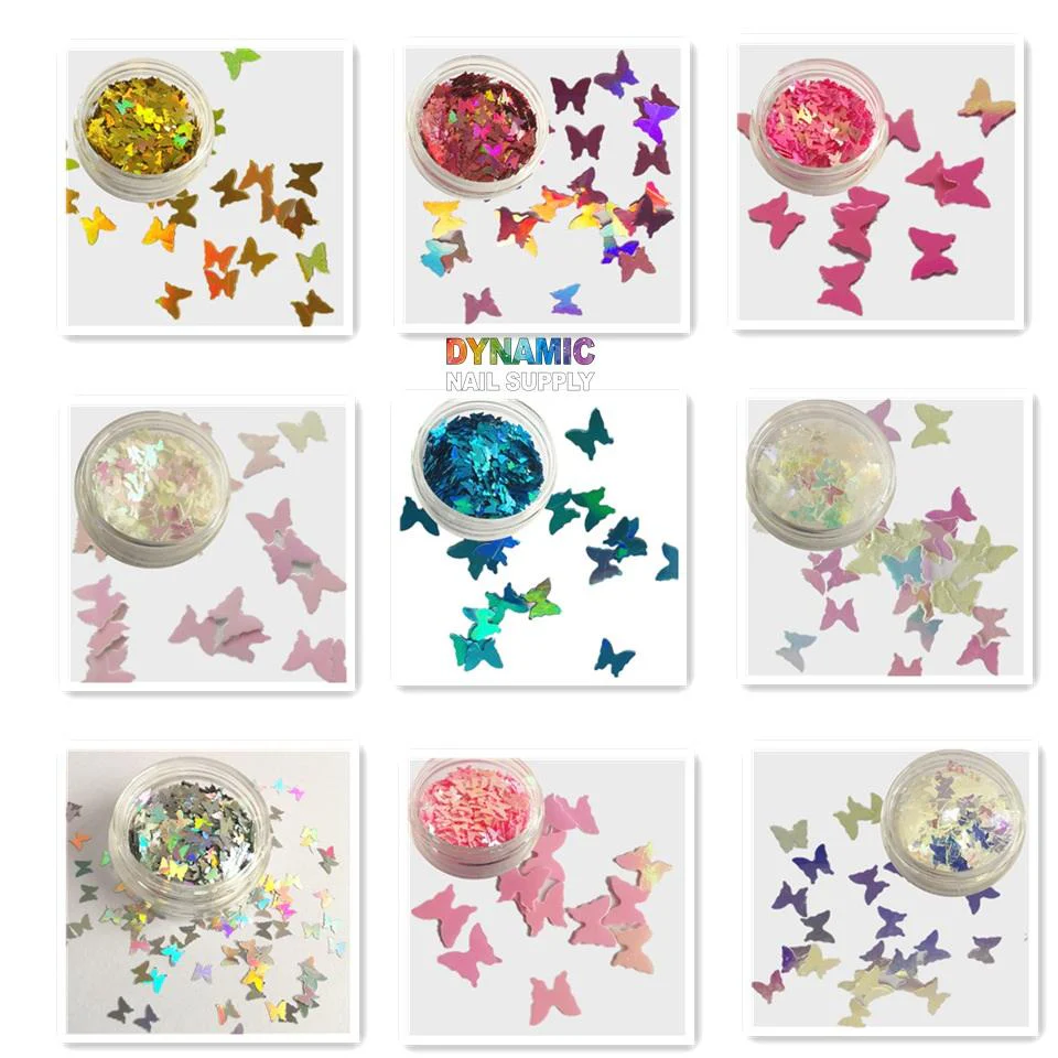 Butterfly Glitter - Set of 12 colors glitter for nails art design - Image 5