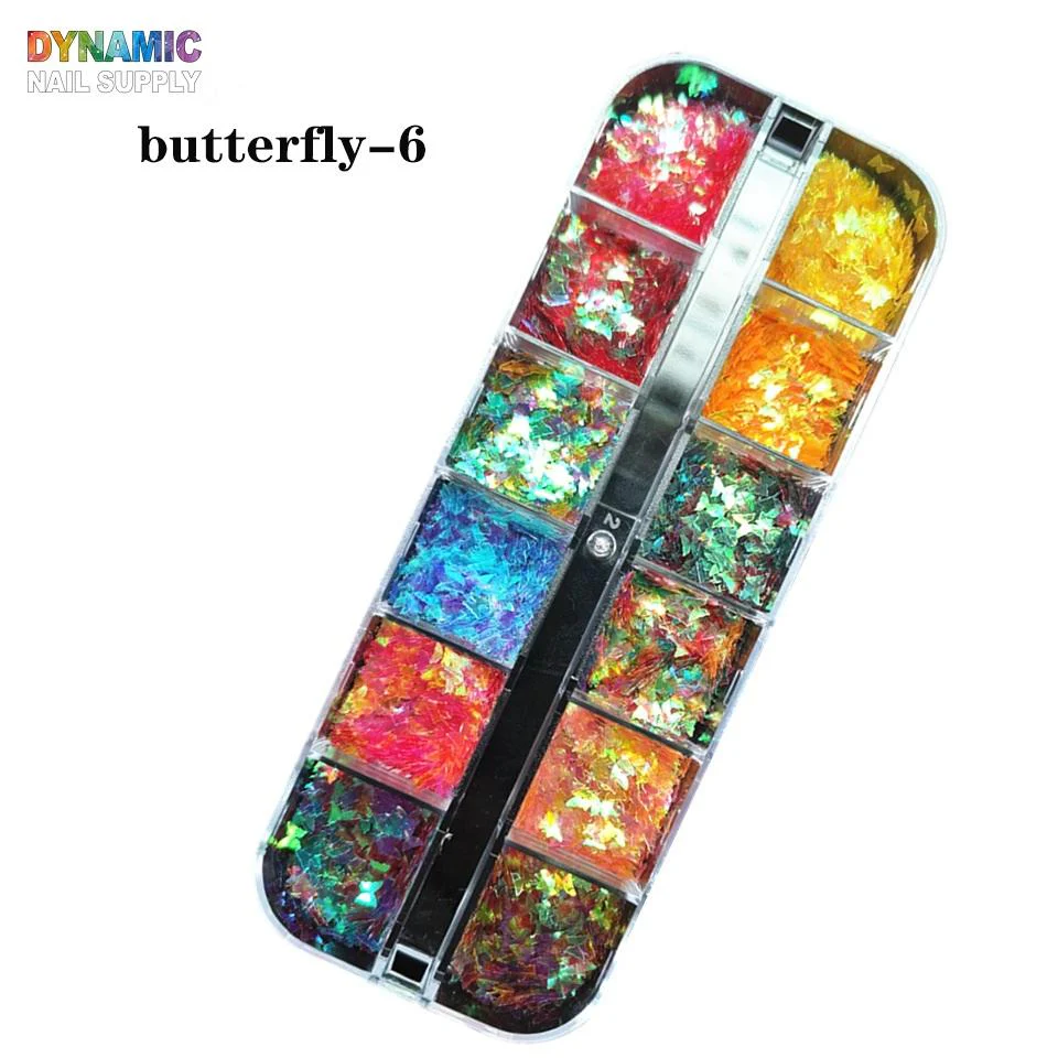 Butterfly Glitter - Set of 12 colors glitter for nails art design - Image 6
