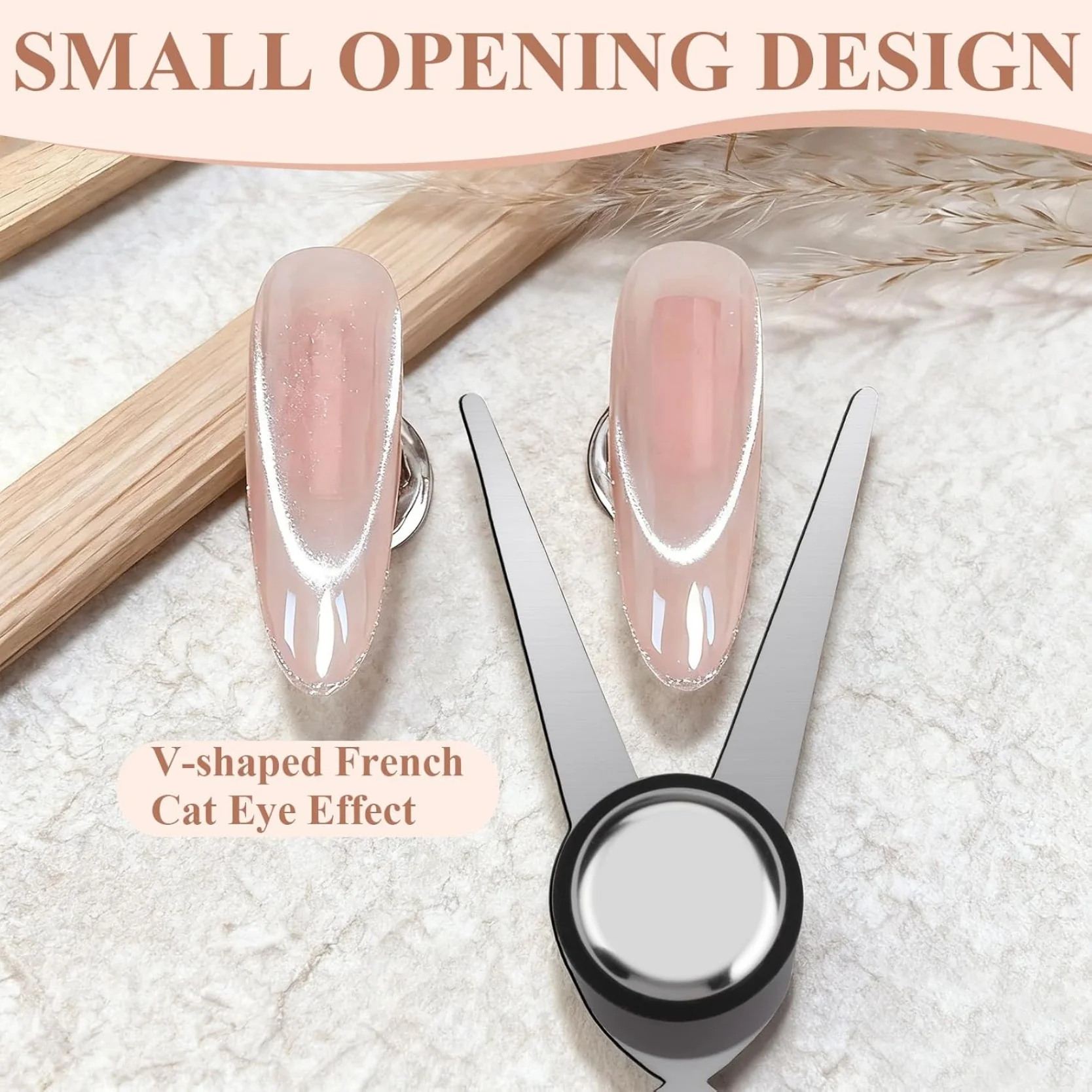Cat Eye Magnet for Nails, Double Head French Cat-Eye Magnet Tool with Scissor Plate & Matte Cylinder (Magnet Only, No Gel Included) - Image 7