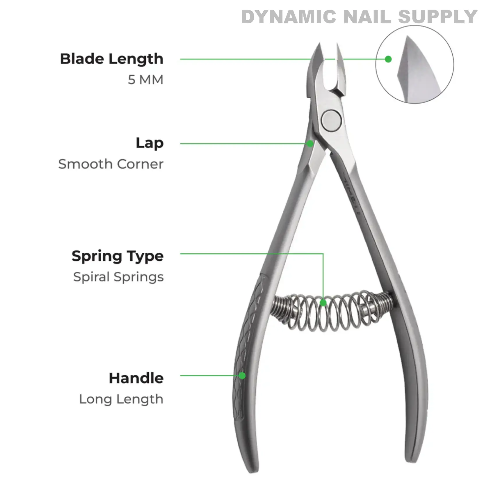 CL.S02 5MM - Professional Cuticle Nippers Spiral Springs Stainless Steel - Image 7
