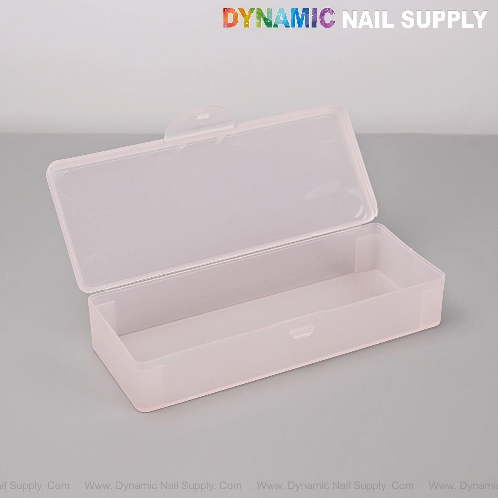 [Clear Pink] Nail Brush Case Organizer Plastic Storage Stationery Case Frosted Pen Box