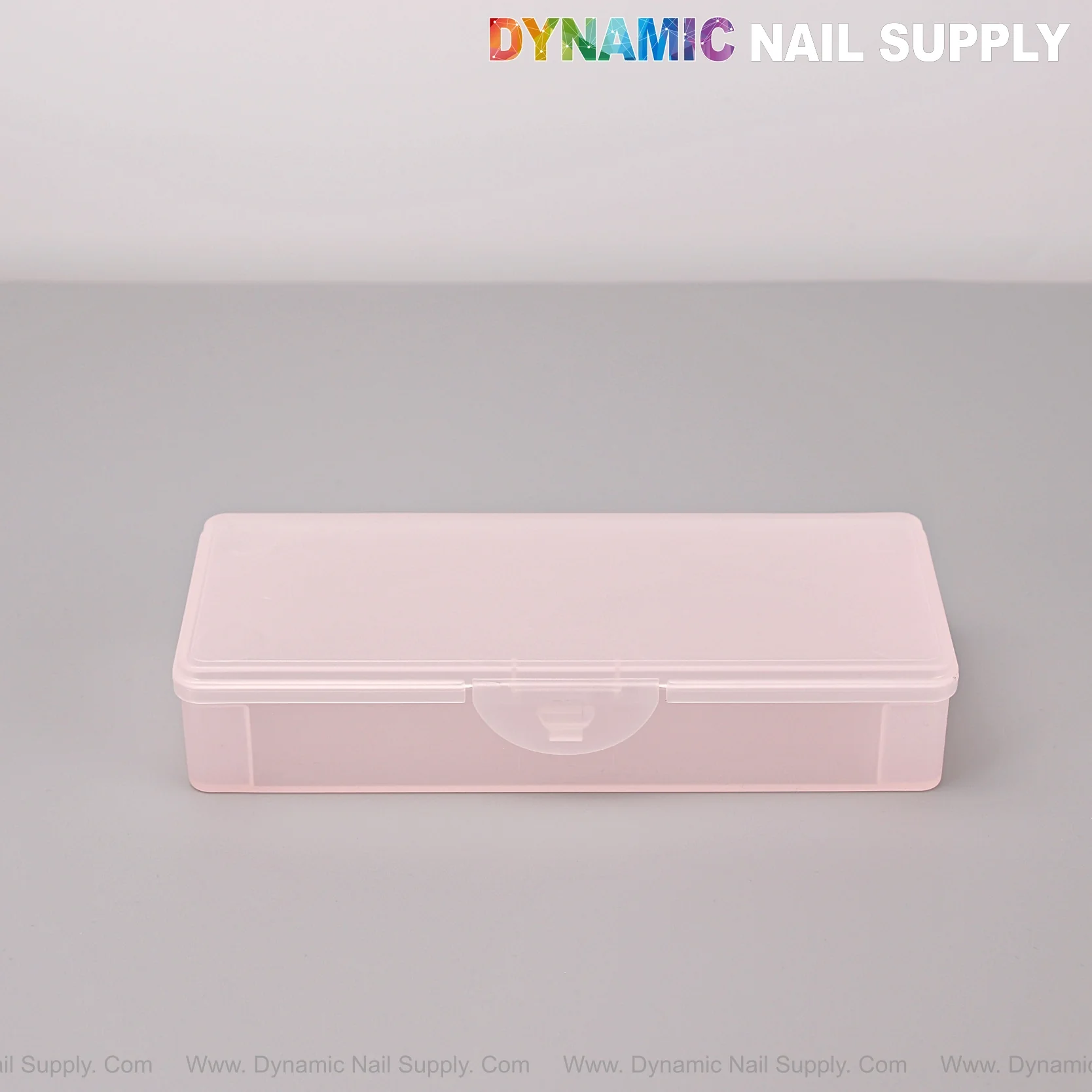 [Clear Pink] Nail Brush Case Organizer Plastic Storage Stationery Case Frosted Pen Box - Image 5
