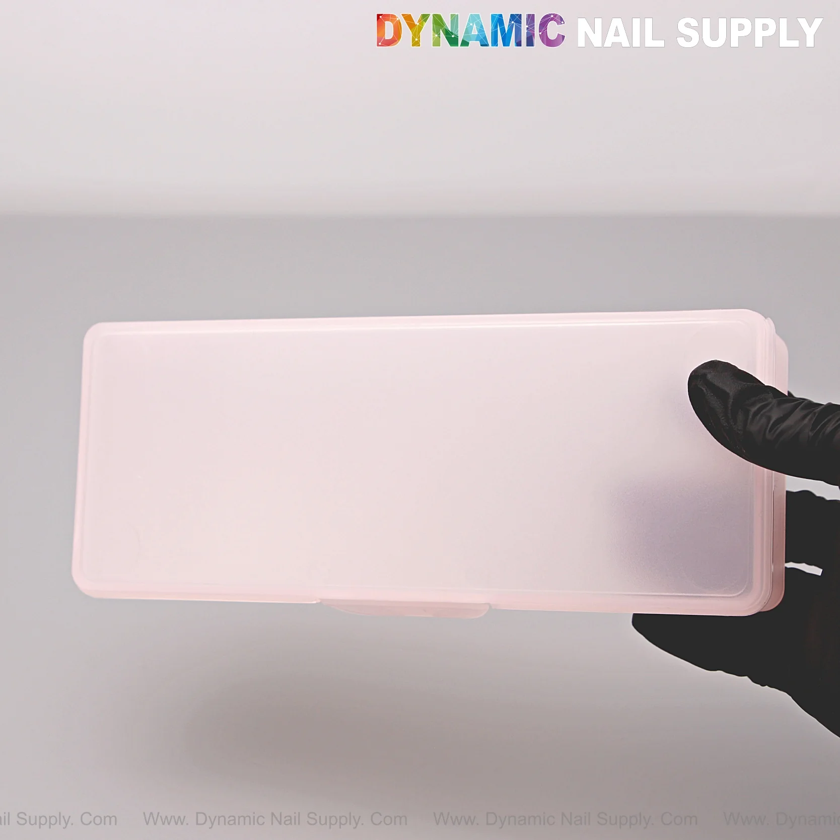 [Clear Pink] Nail Brush Case Organizer Plastic Storage Stationery Case Frosted Pen Box - Image 6