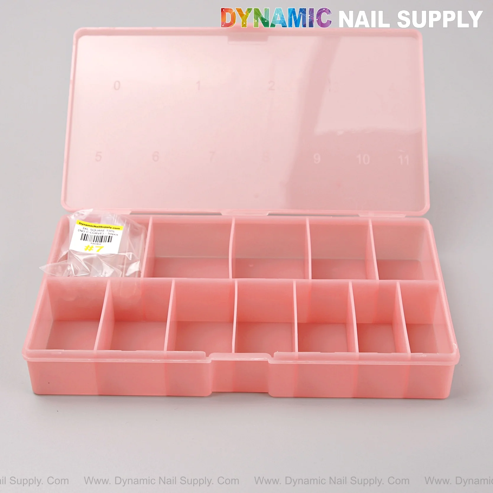 [Clear Red] Empty Nail Tip Box Organizer in 12-Size Grid Boxes for Fingernail Crystal Jewelry Accessories - Image 3