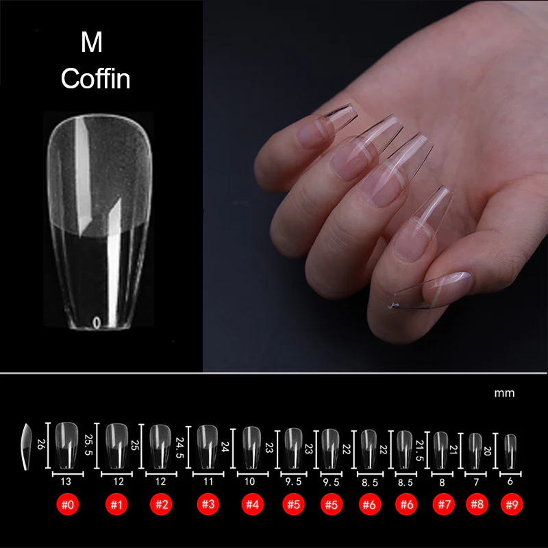 [Coffin M] Full Cover Tips - Soft Gel X tips - 600 pcs - Box - Image 2