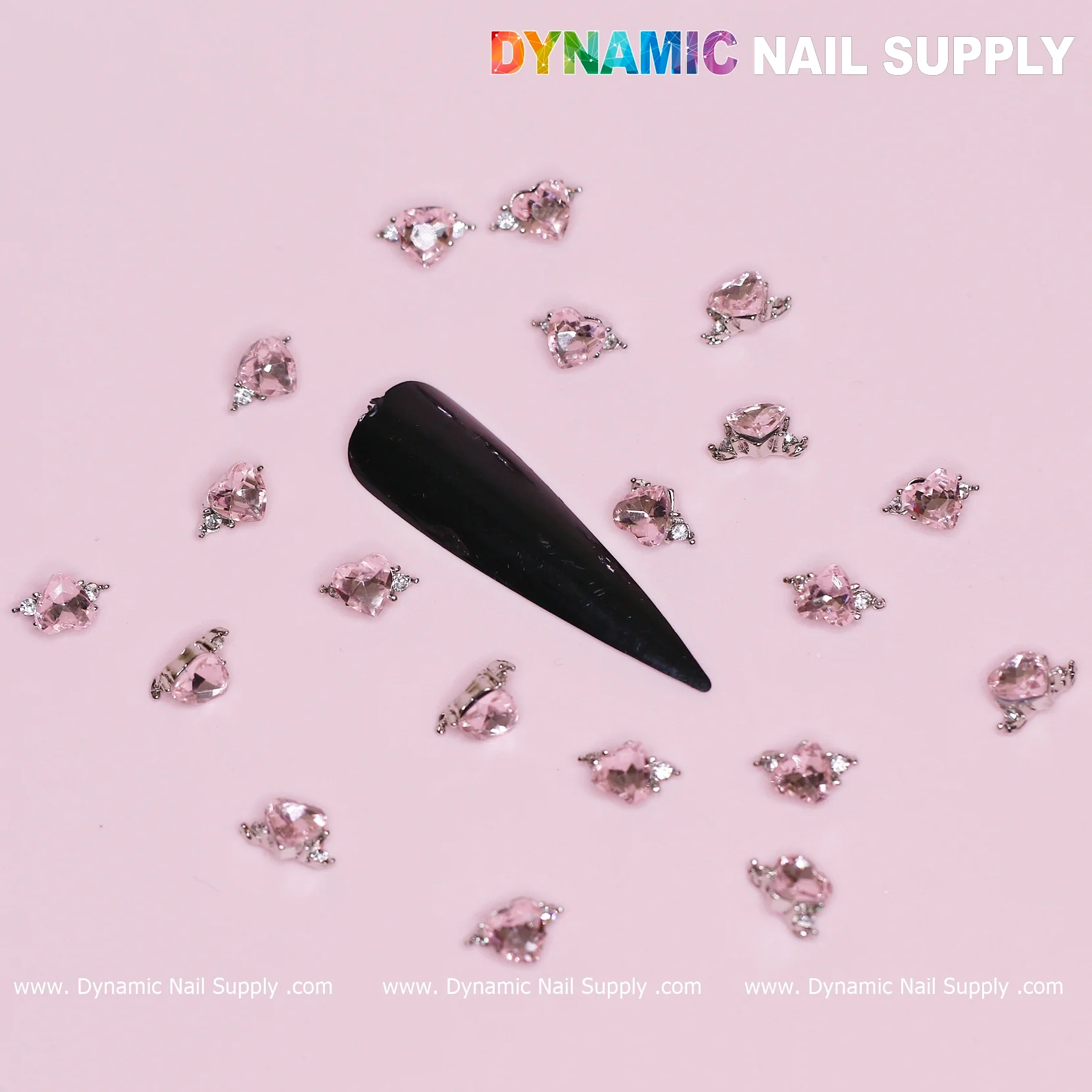 20 pcs Pink Sapphire Heart Charm (Solitaire shape)  for Valentine Nails Design - Image 5
