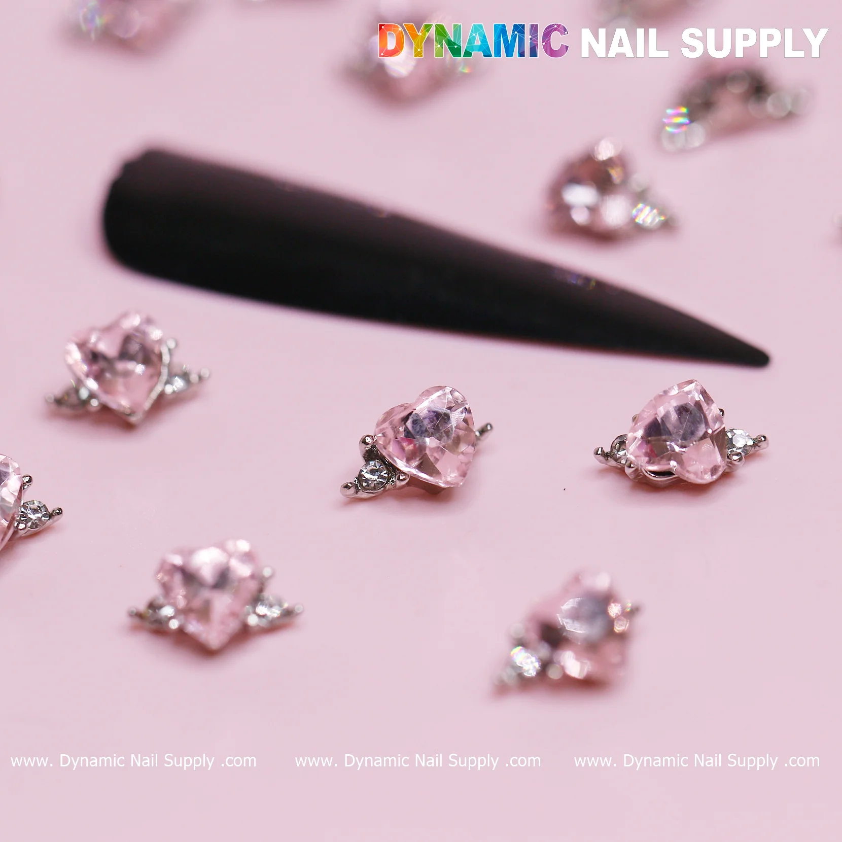 20 pcs Pink Sapphire Heart Charm (Solitaire shape)  for Valentine Nails Design - Image 6