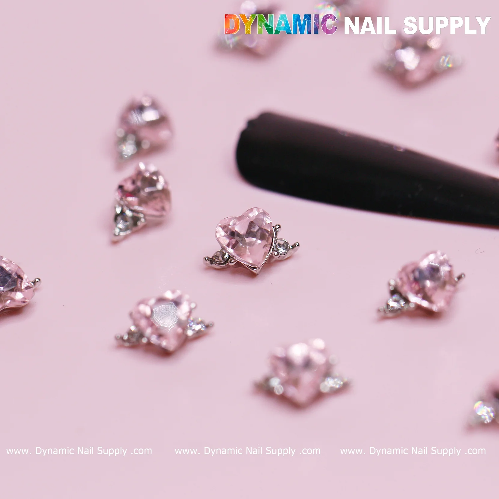 20 pcs Pink Sapphire Heart Charm (Solitaire shape)  for Valentine Nails Design - Image 8