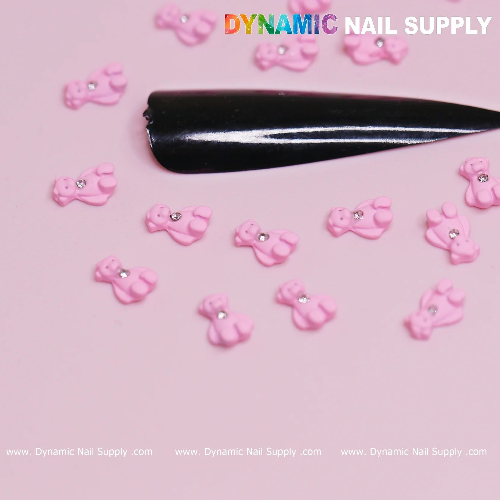 20 pcs Pink Teddy Bear Charm for Valentines Nail Design - Image 7