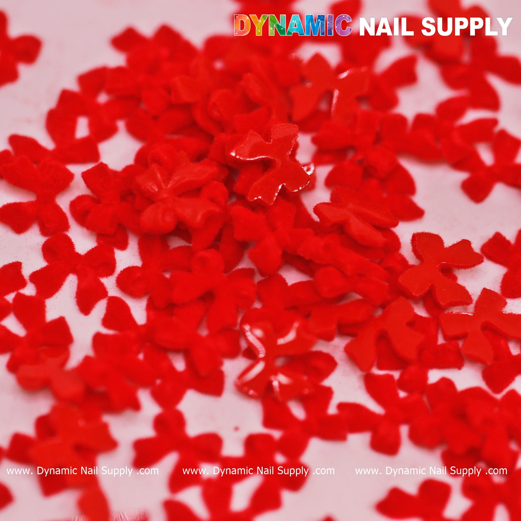 90 pcs Pure Red Resin Bows Charm for Valentine Nails Design - Image 10
