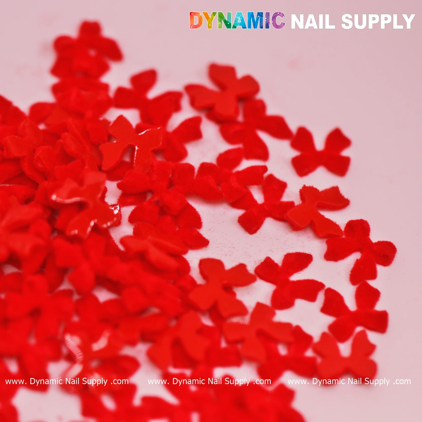 90 pcs Pure Red Resin Bows Charm for Valentine Nails Design - Image 9