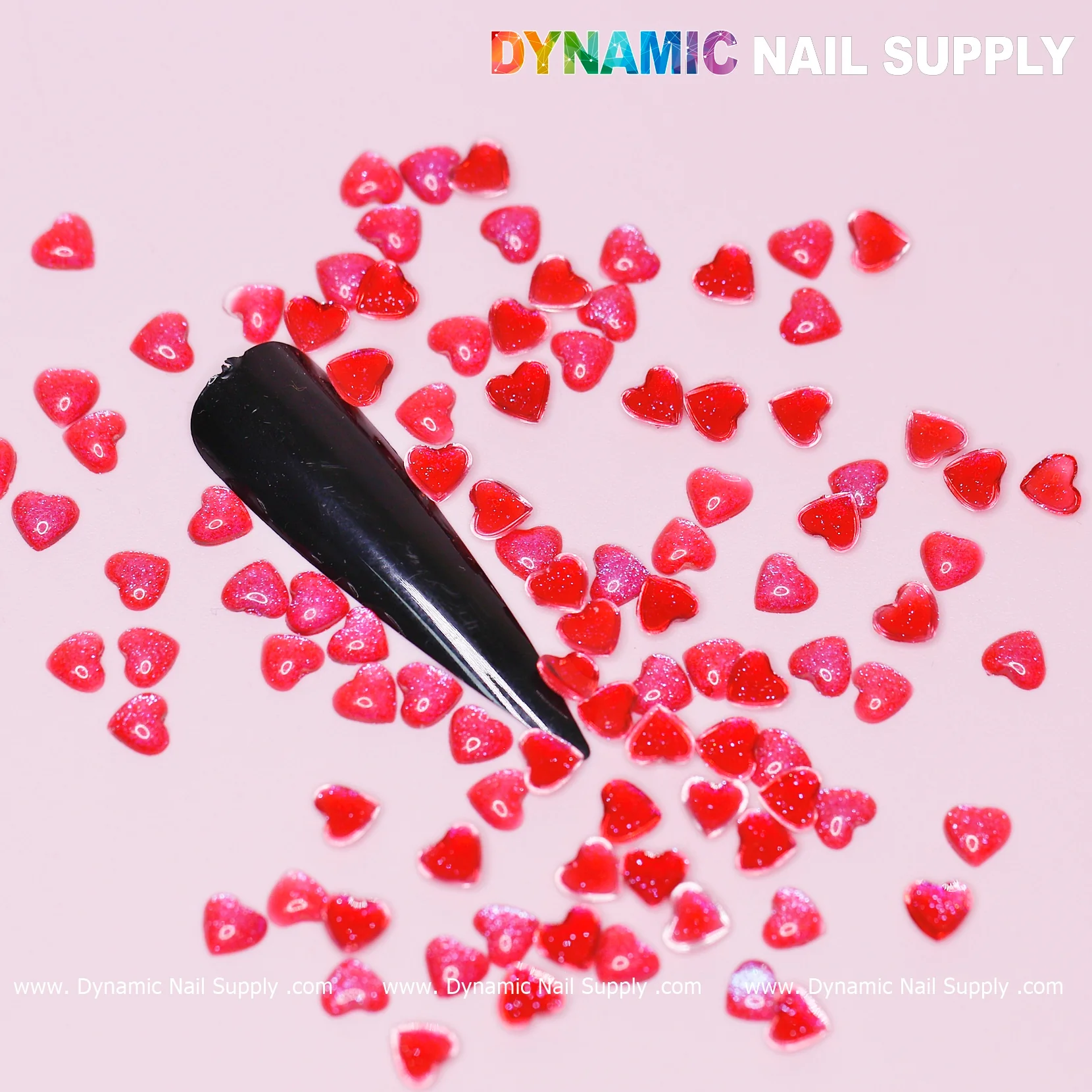 90 pcs Red Resin Heart Shape Charm for Valentine Nails Design (Small Size)
