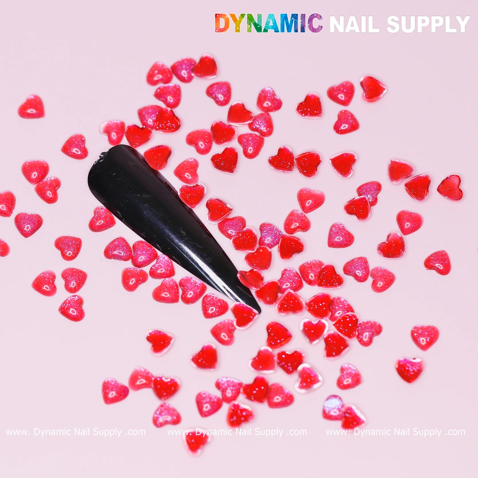 90 pcs Red Resin Heart Shape Charm for Valentine Nails Design (Small Size) - Image 2