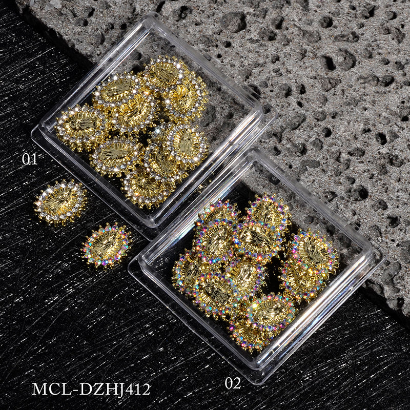 (Small version) 12 pcs bag Virgin Mary charms for Religious nails design - Image 4