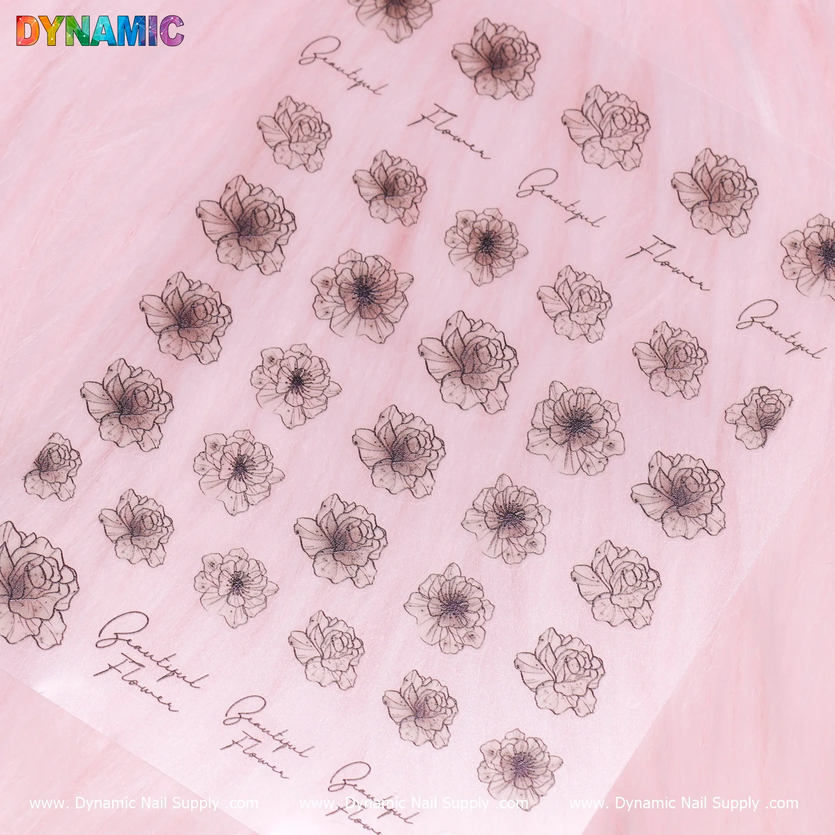 Crystal-black Flower Sticker