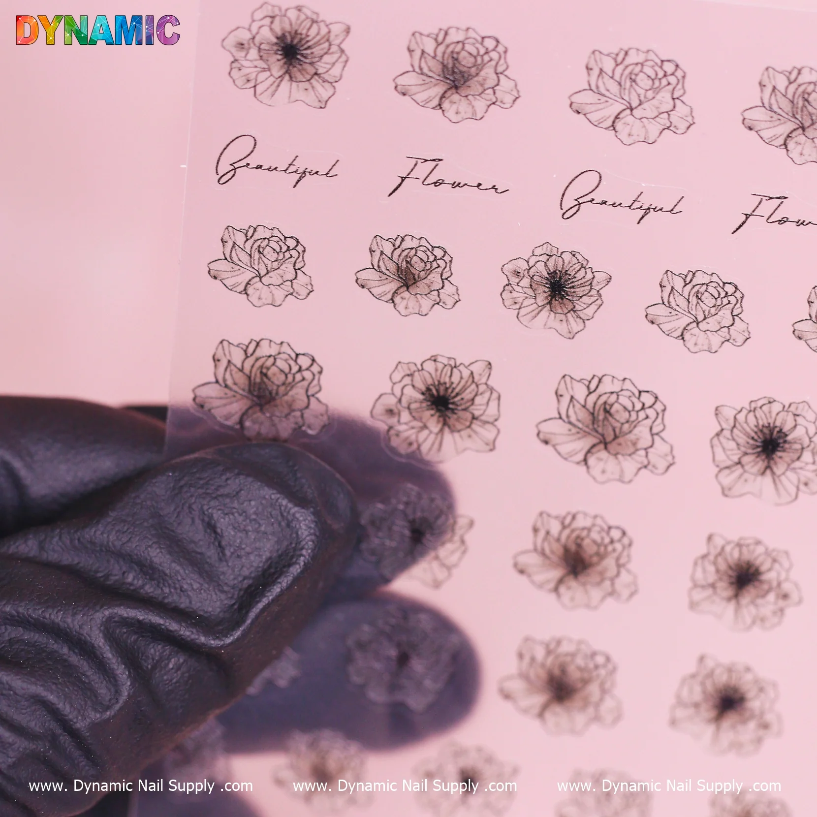 Crystal-black Flower Sticker - Image 2