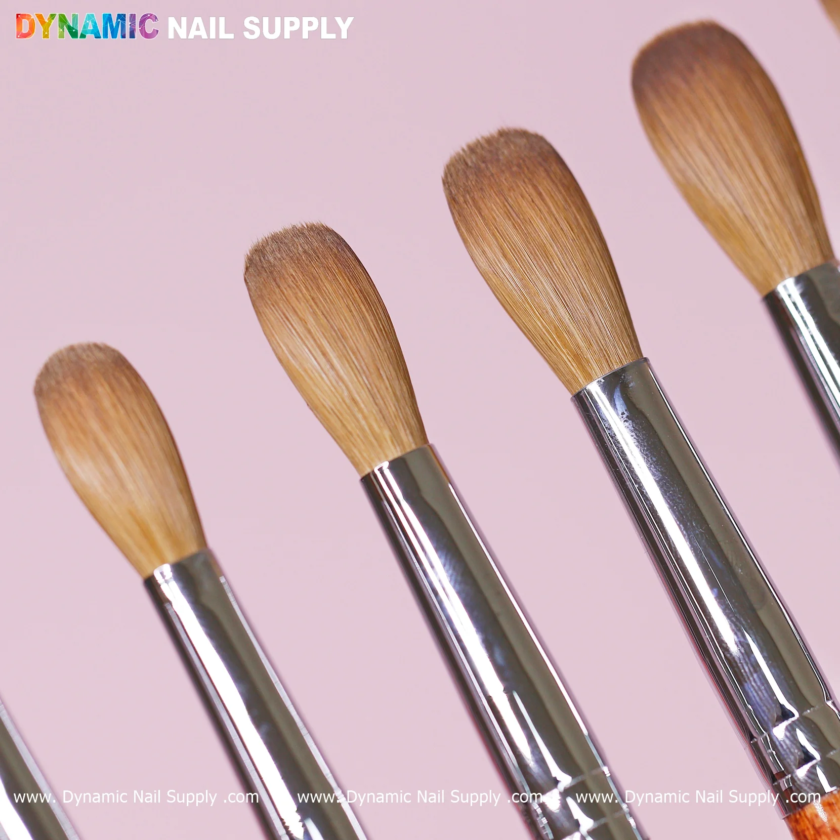 Dynamic 100% Kolinsky Hair Brush - Wooden Handle Brush (Crimped/ Flat/ Round) for Acrylic Nails Application - Image 3