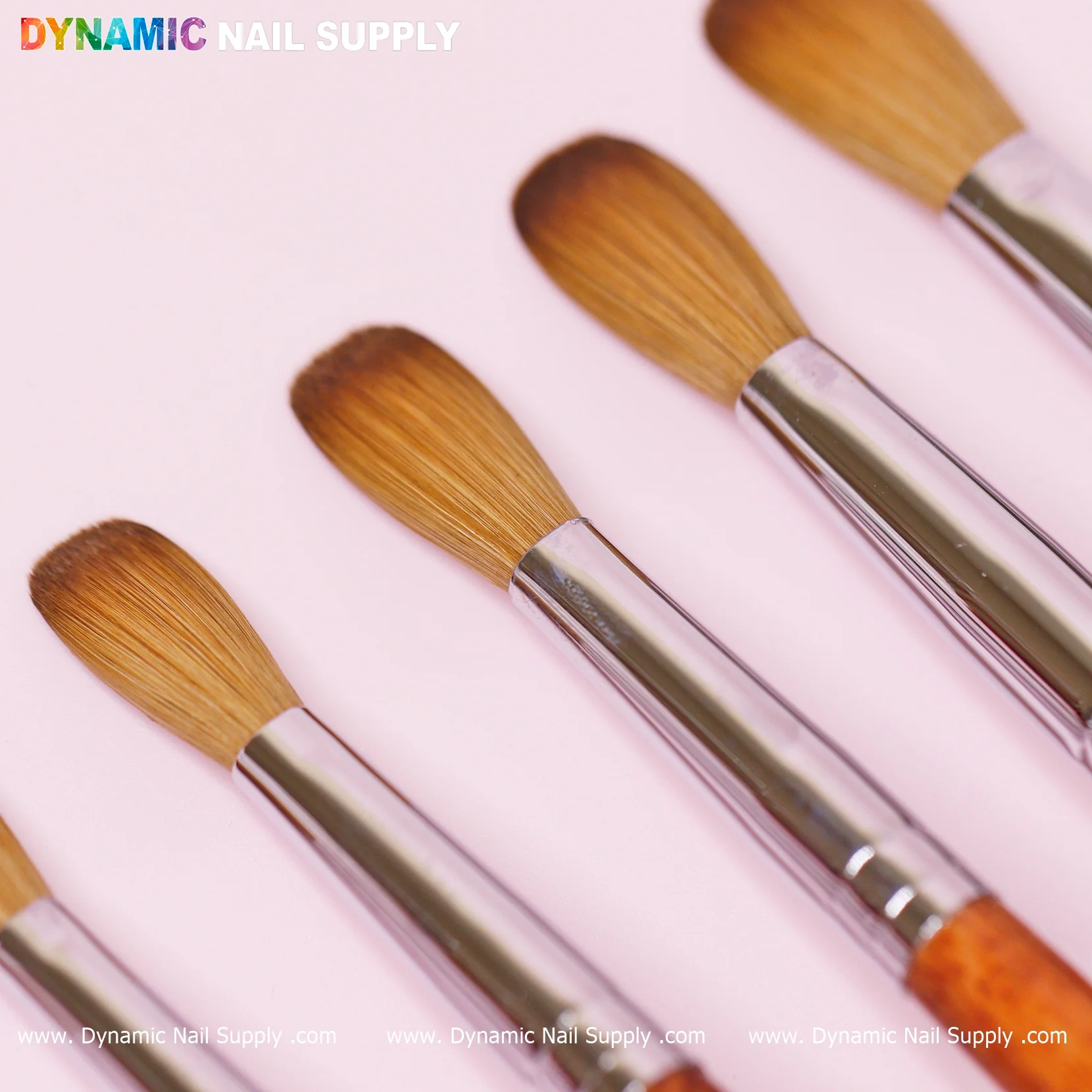 Dynamic 100% Kolinsky Hair Brush - Wooden Handle Brush (Crimped/ Flat/ Round) for Acrylic Nails Application - Image 4