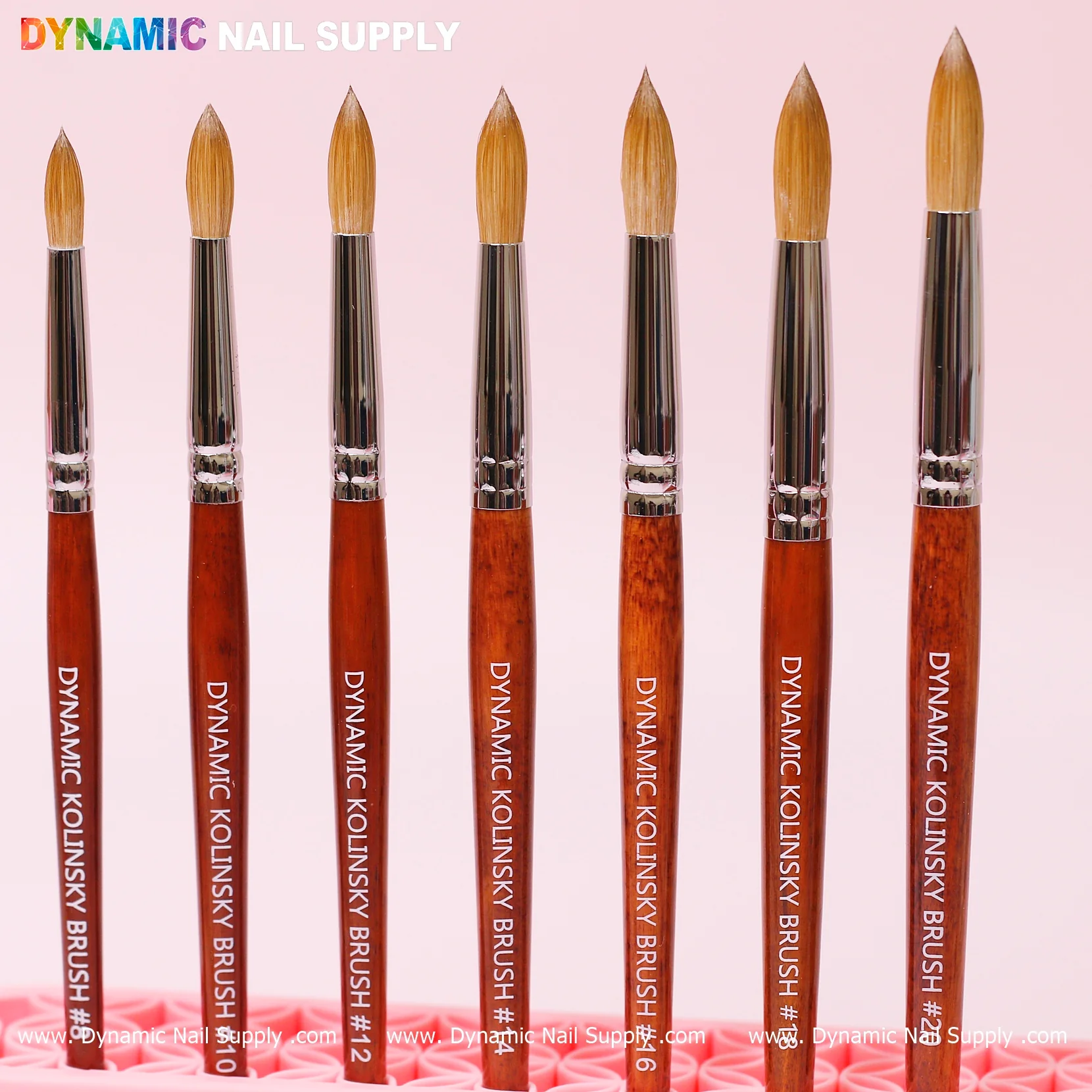 Dynamic 100% Kolinsky Hair Brush - Wooden Handle Brush (Crimped/ Flat/ Round) for Acrylic Nails Application - Image 5