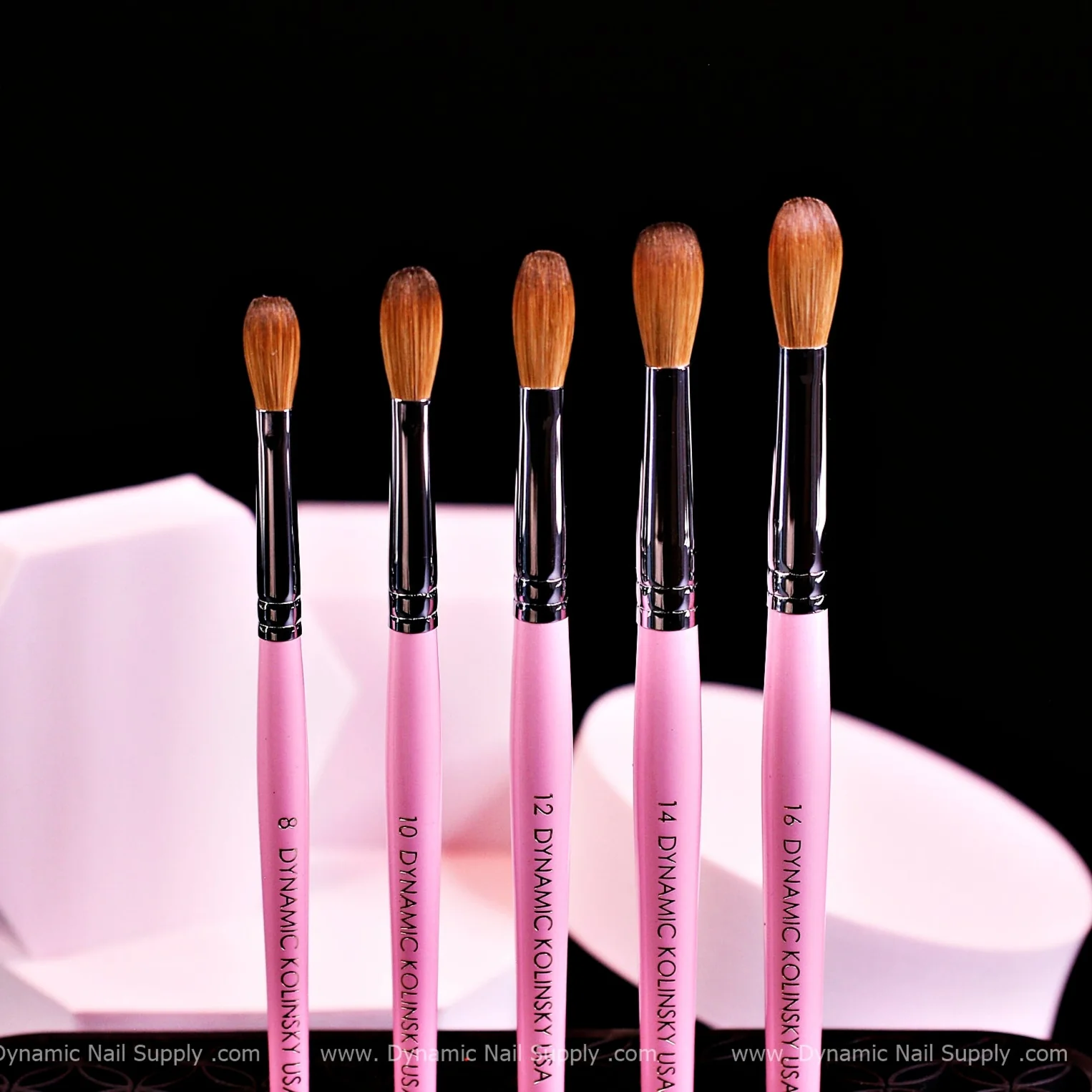 Dynamic 100% Pure Kolinsky Hair Brush (Pink handle - Crimped or Not) for Nails Acrylic Application - Image 6