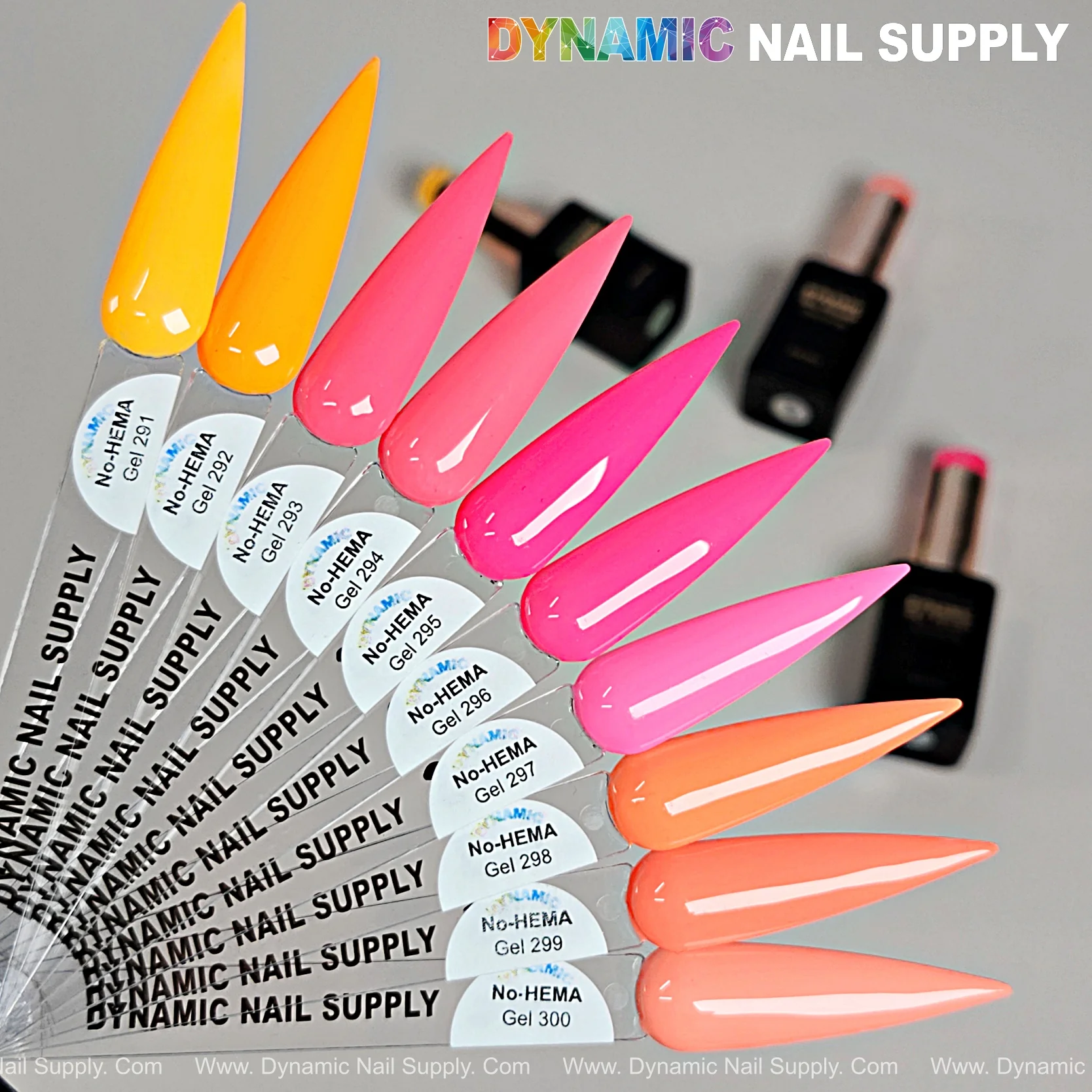 Dynamic No-HEMA Gel Polish - Color 291 to 300 - Neon Colors for Summer Collection